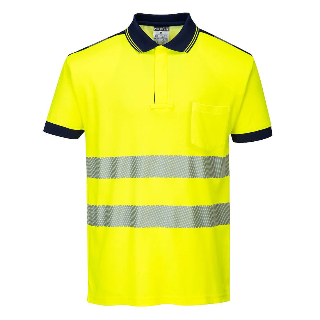 PORTWEST PW3 Hi-Vis Cotton Comfort Polo Shirt S/S T180