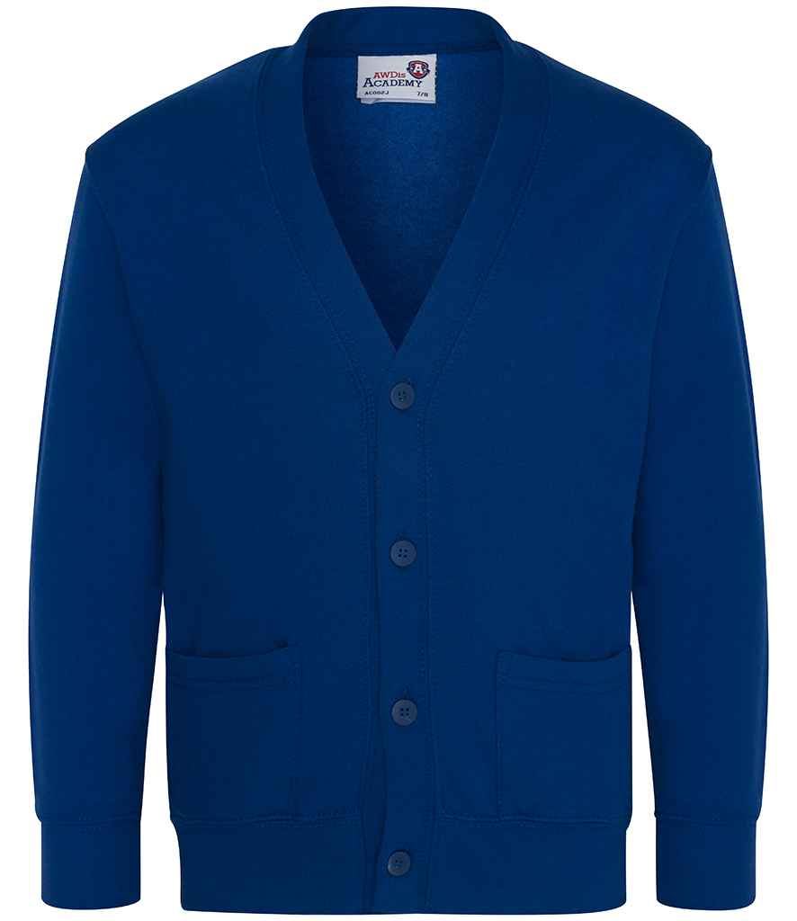 AWDis Academy Kids Sweat Cardigan School Uniform Casual Childrens - Picture 3 of 8