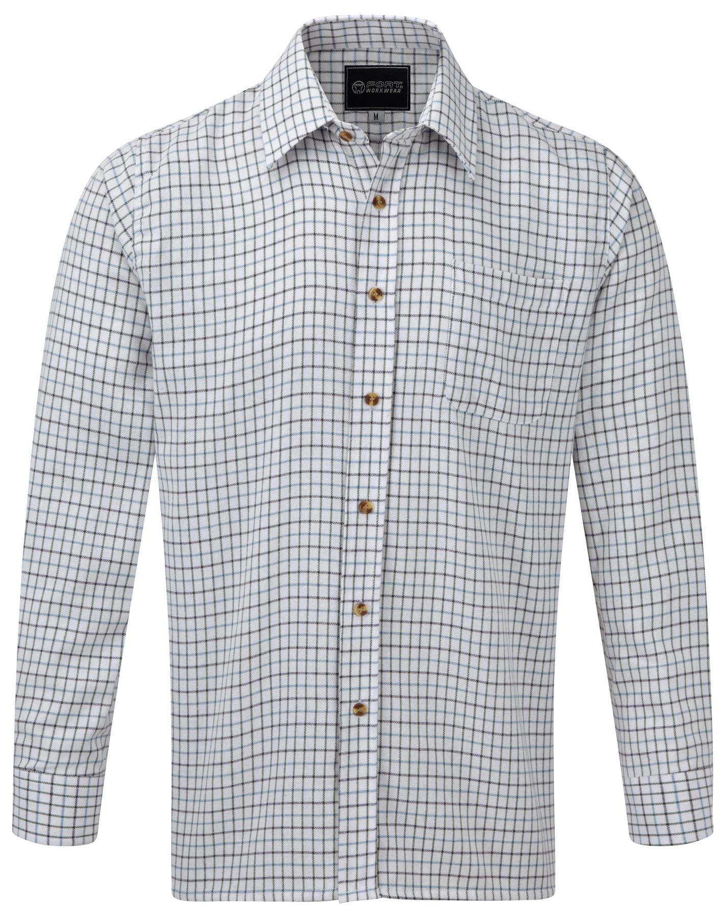 Camisa FORT Tattersall cepillada tela tejida patrón a cuadros agricultura 100 - Imagen 3 de 4