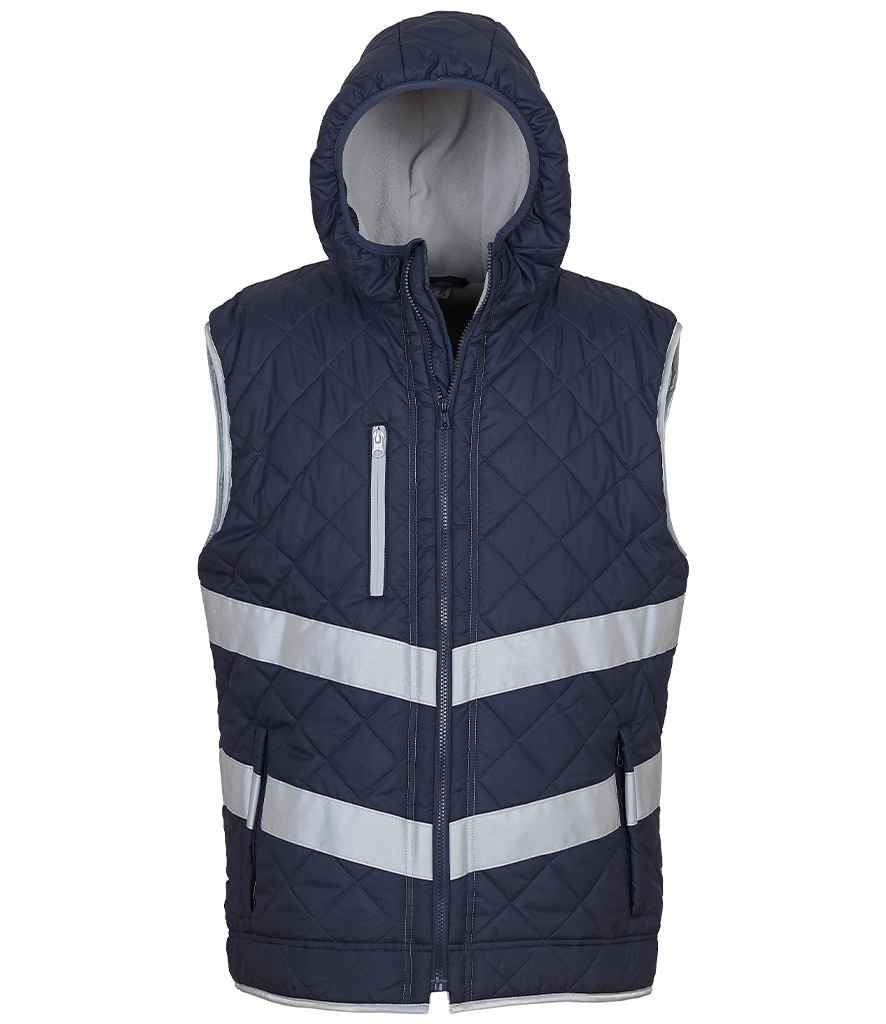 Yoko Hi-Vis Kensington Hooded Gilet YK216 - Picture 2 of 4