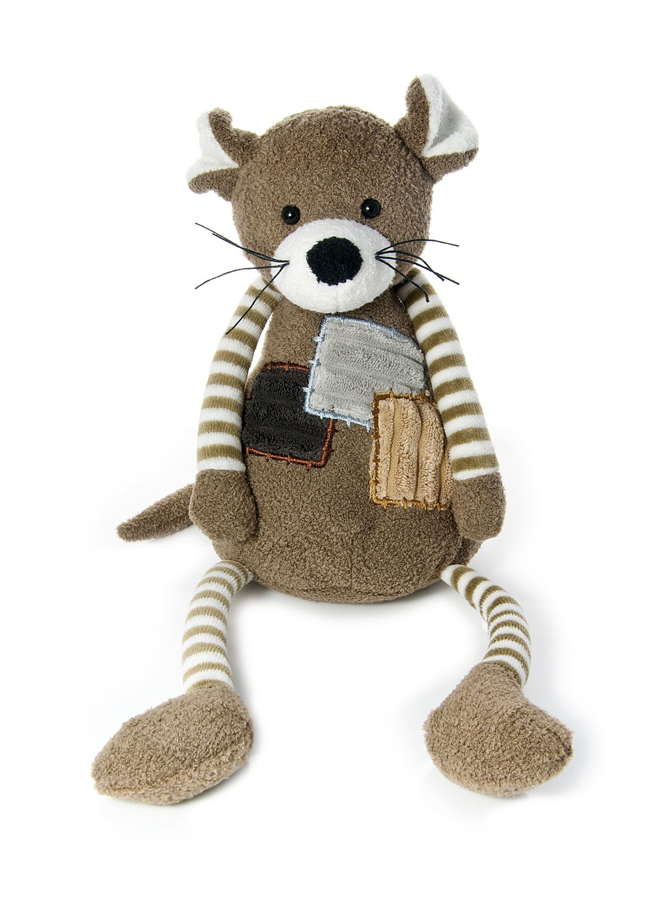 Kuscheltier Mit Langen Armen Und Beinen 30cm große Stoffmaus Kuscheltier Stofftier mit gestreiften Armen und