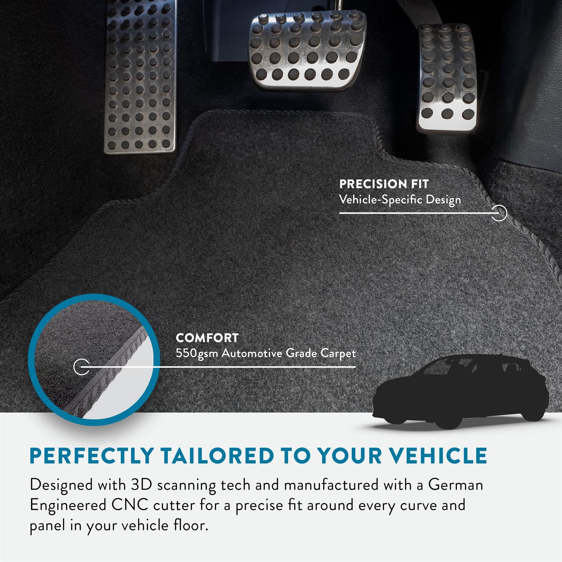 Car Mats for Smart ForFour (2014-2021) Carpet Colour Trim Tailored Fit Anti-Slip - Picture 29 of 35