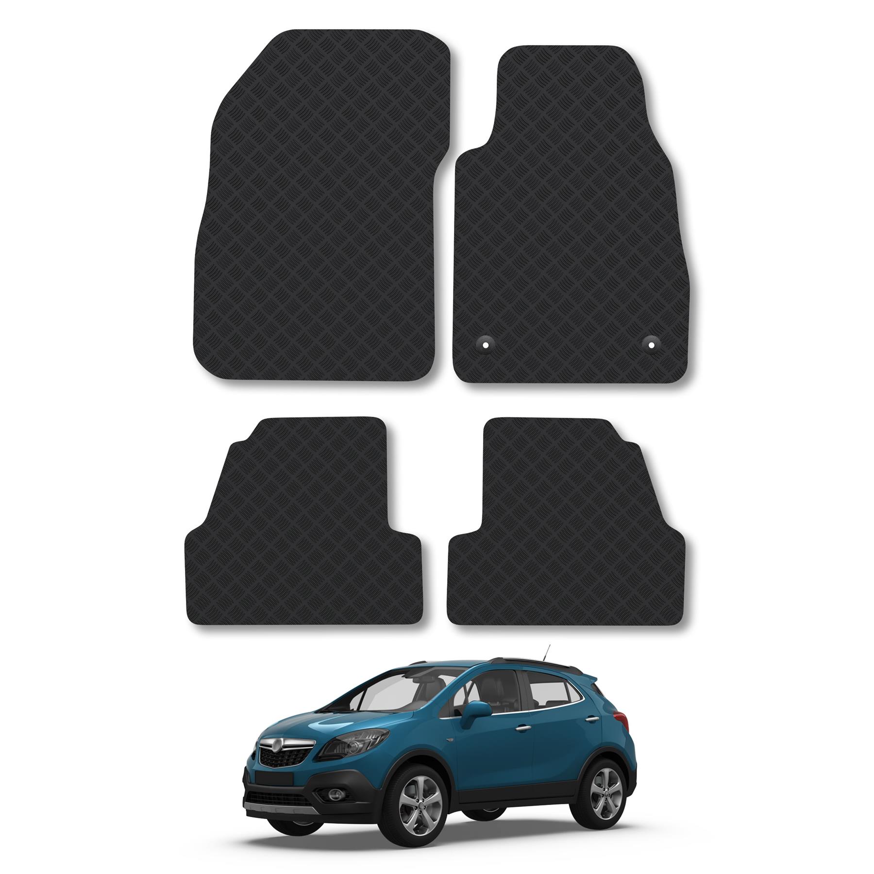 Rubber Car Mats for Vauxhall Mokka (2012-2019) Tailored Fit 4pc Heavy-Duty Black