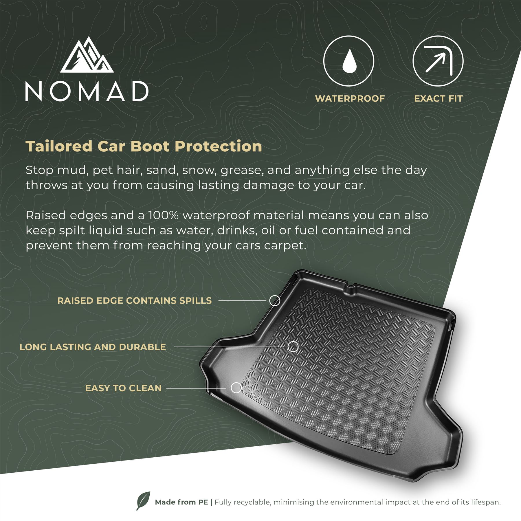 Boot Tray with Spill Guard Edges