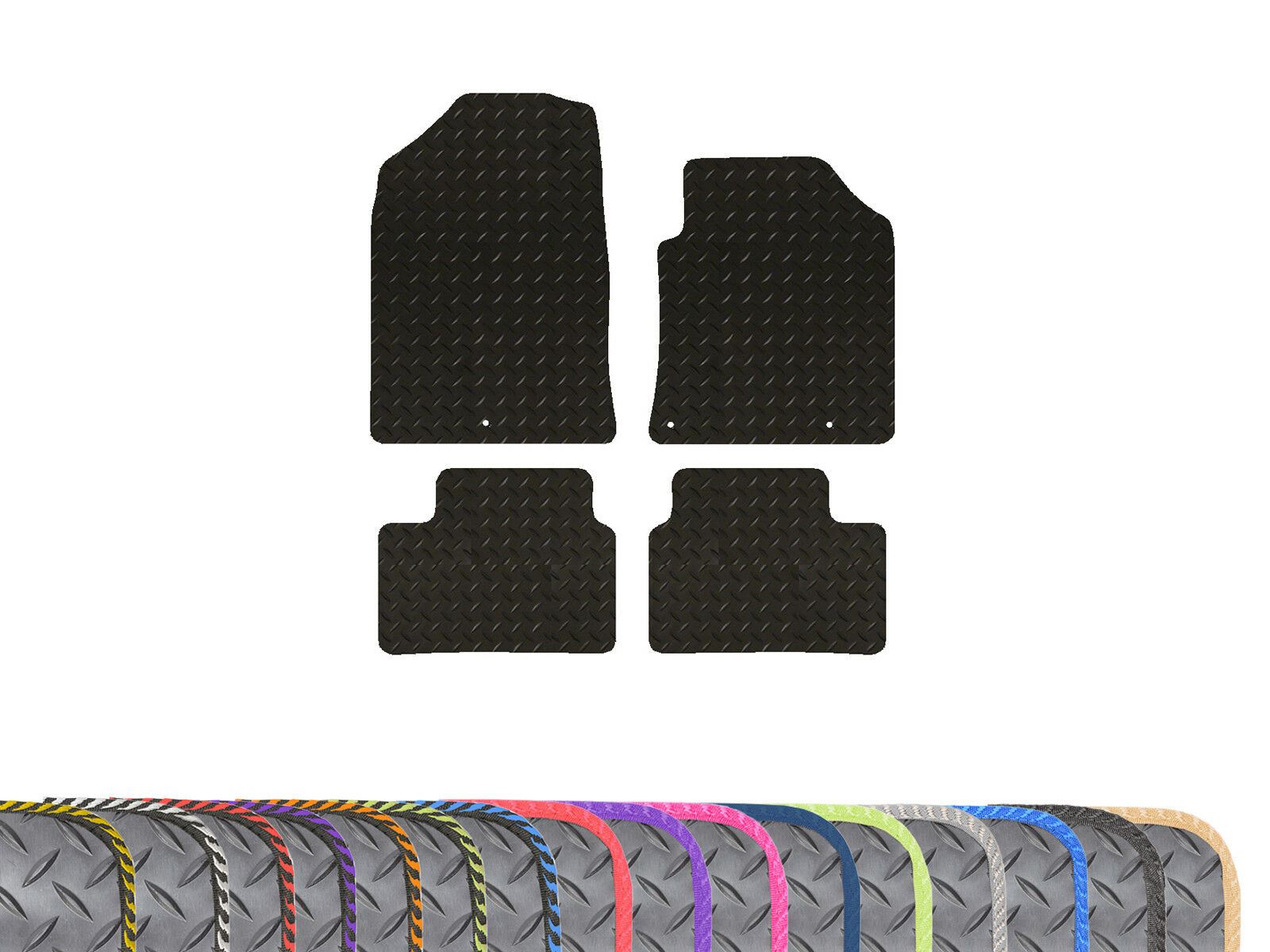 Tailored Carpet Car Floor BLACK MATS WITH RED EDGING HYUNDAI i20 2015 ONWARDS
