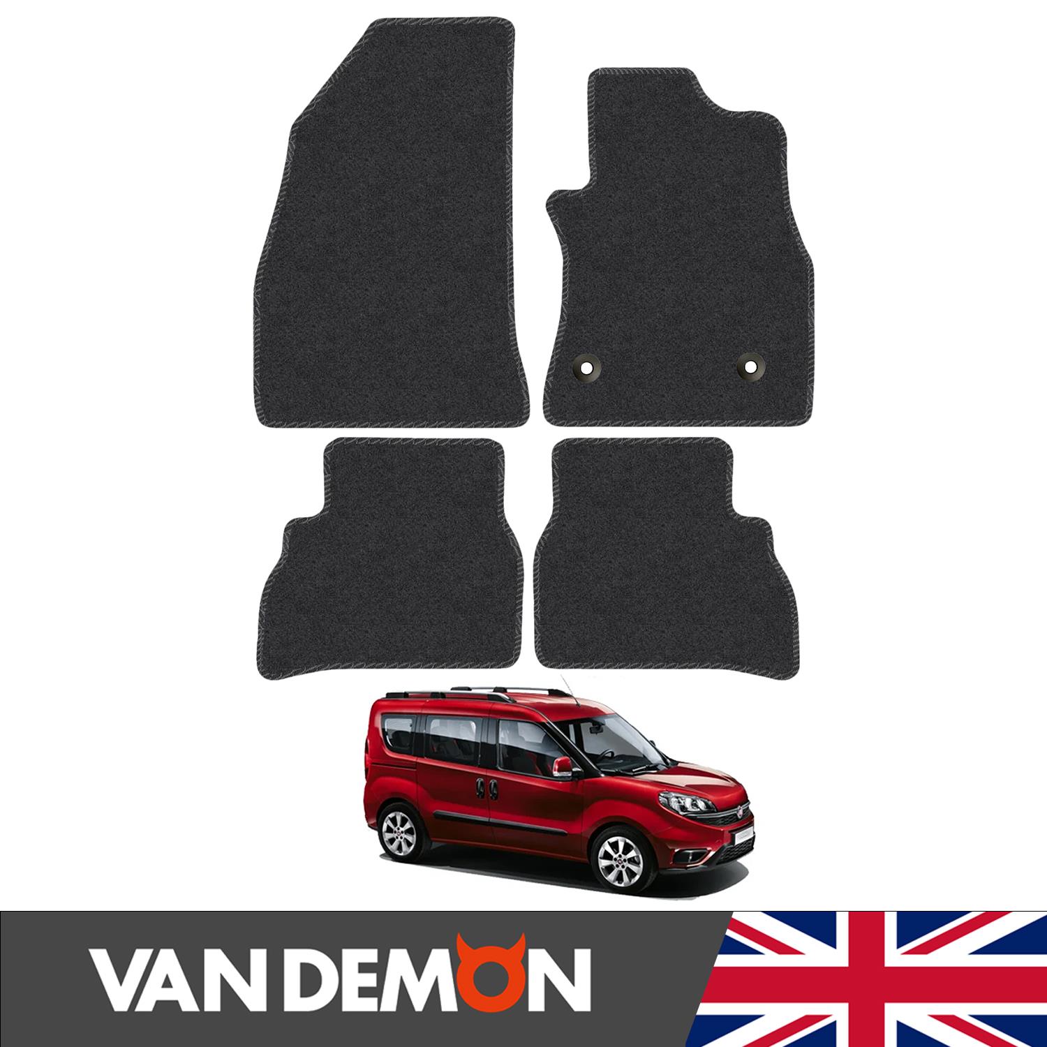 Floor Mats for Fiat Doblo 2010- Combi Tailored Carpet Colour Trim Van Mat Set - Picture 13 of 37