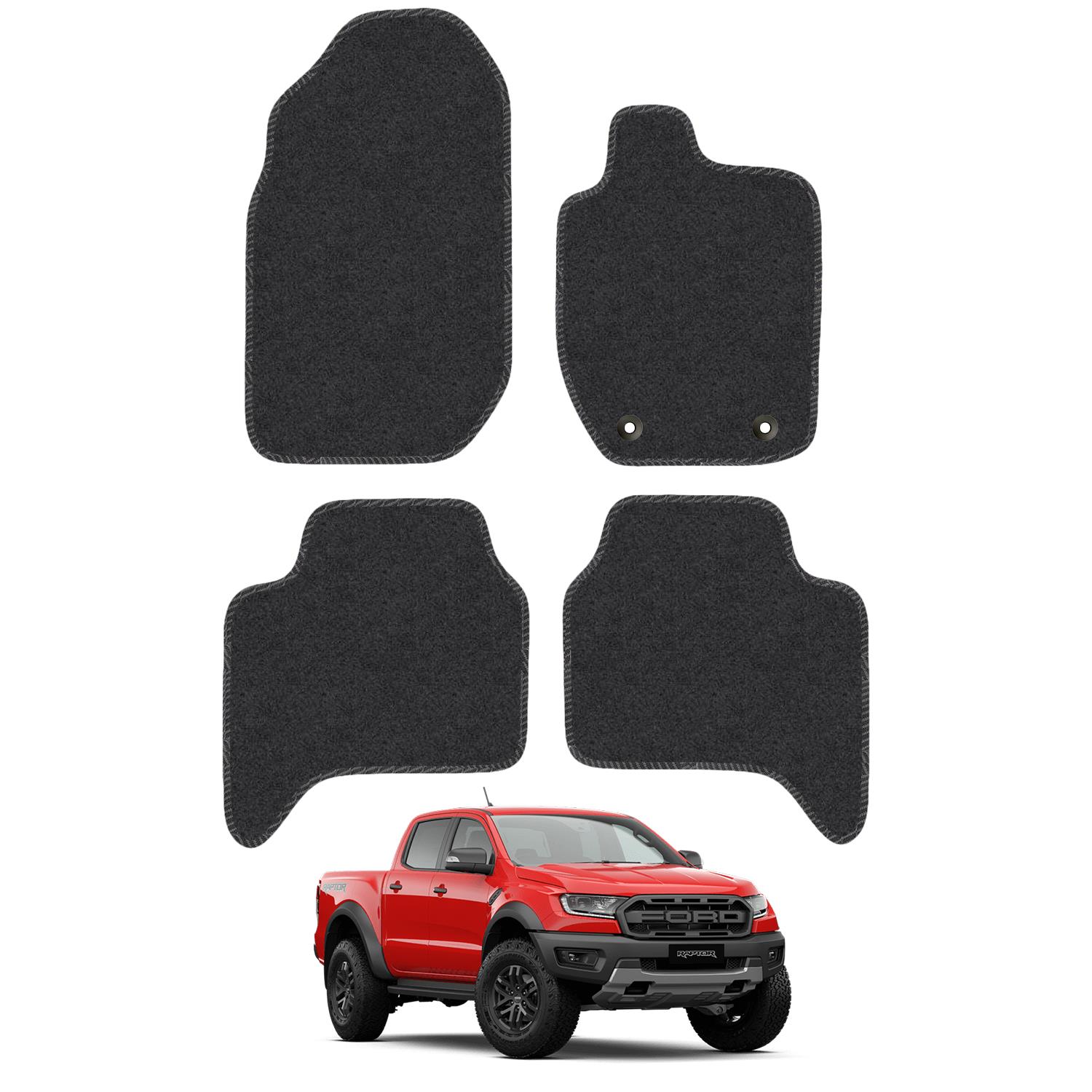 Floor Mats for Ford Ranger 2012+ Double Cab Tailored Carpet Colour Trim Van Mat - Picture 2 of 37