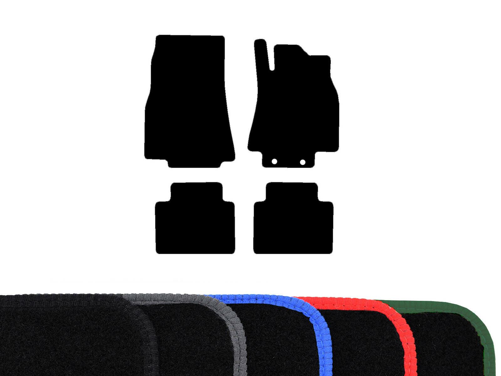 Tailored Black Colour Trim Carpet Floor Mats 4pc Set For Ford