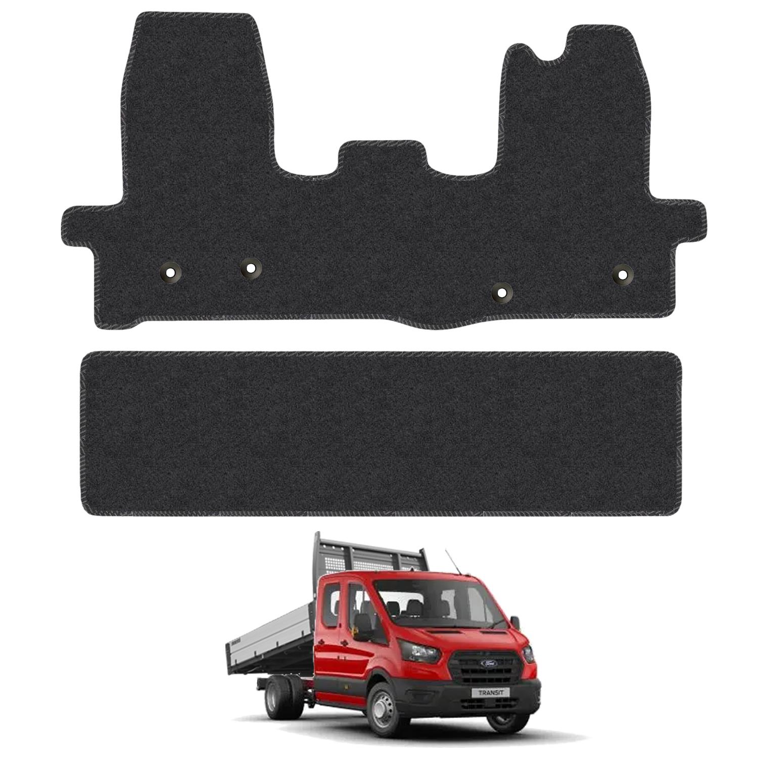 Floor Mats for Ford Transit Tipper 2014+ Tailored Carpet Colour Trim Van Mat Set - Picture 2 of 37