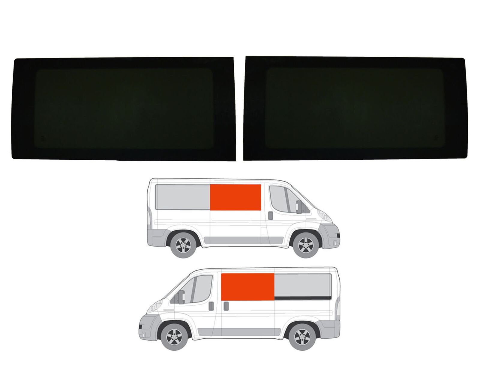 Right Hand Panel Opening Dark Tint Window Citroen Relay L2, L3, L4 2006 on