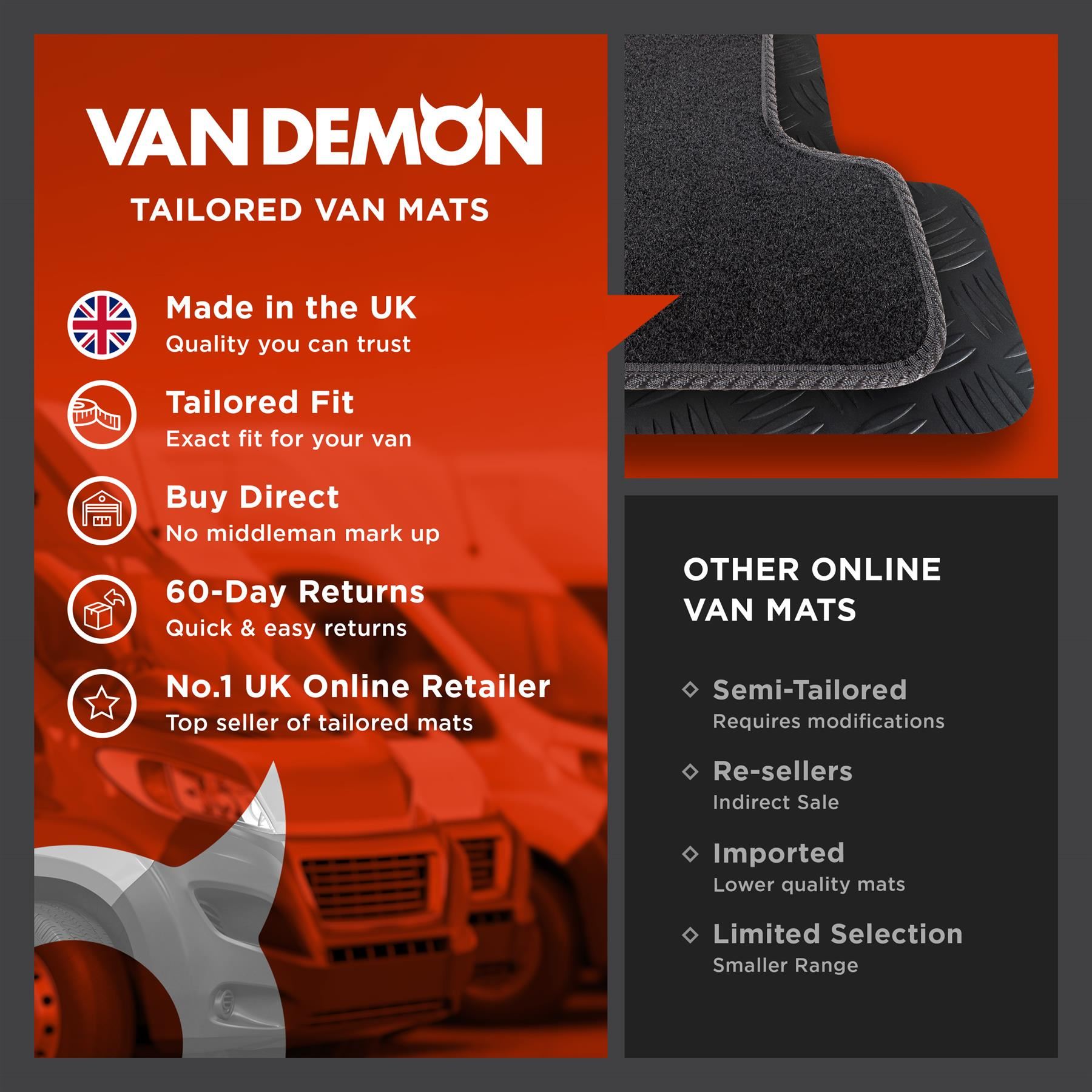Floor Mats for Ford Transit Connect 2013-16 Tailored Carpet Colour Trim Van Mat - Picture 15 of 37