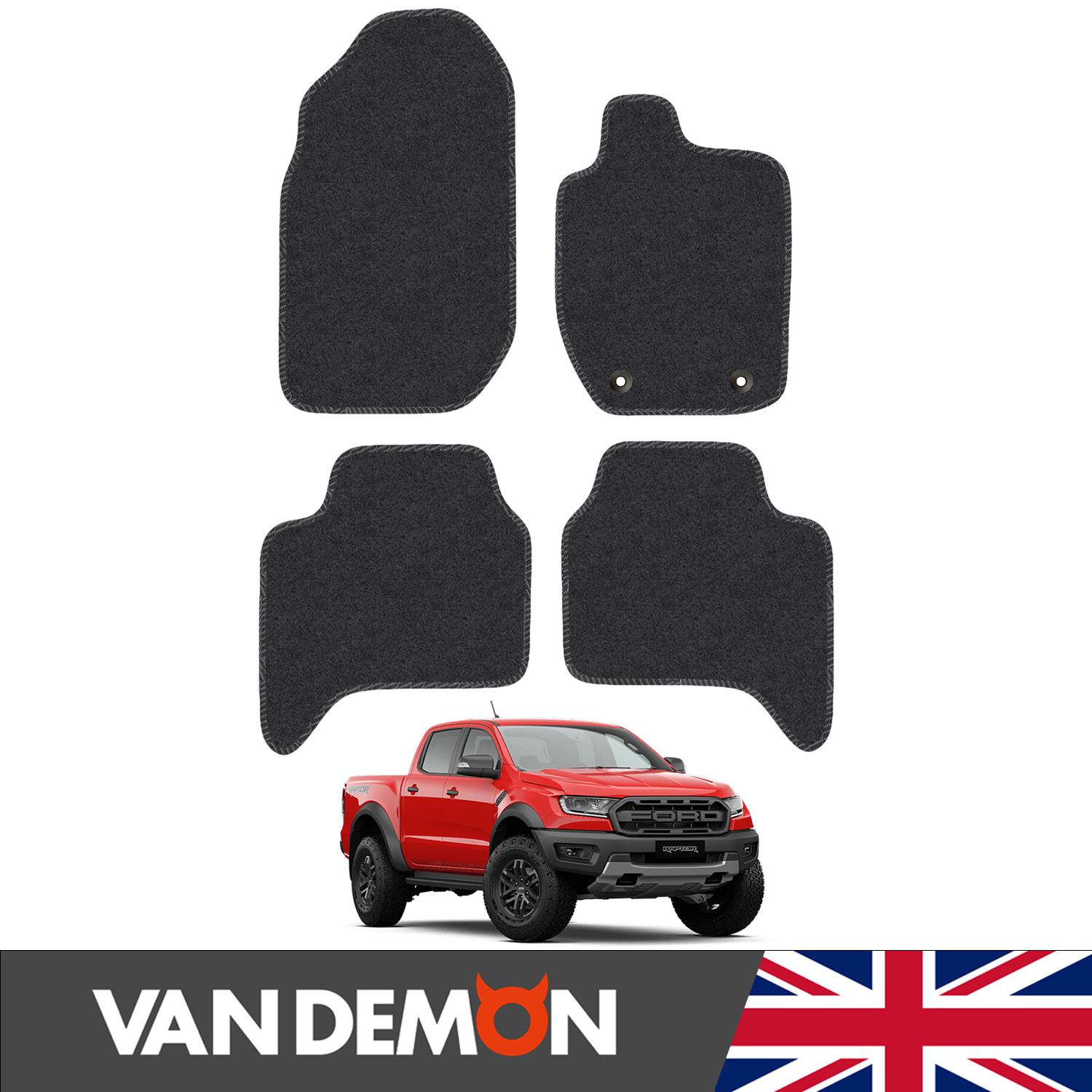 Floor Mats for Ford Ranger 2012+ Double Cab Tailored Carpet Colour Trim Van Mat - Picture 13 of 37