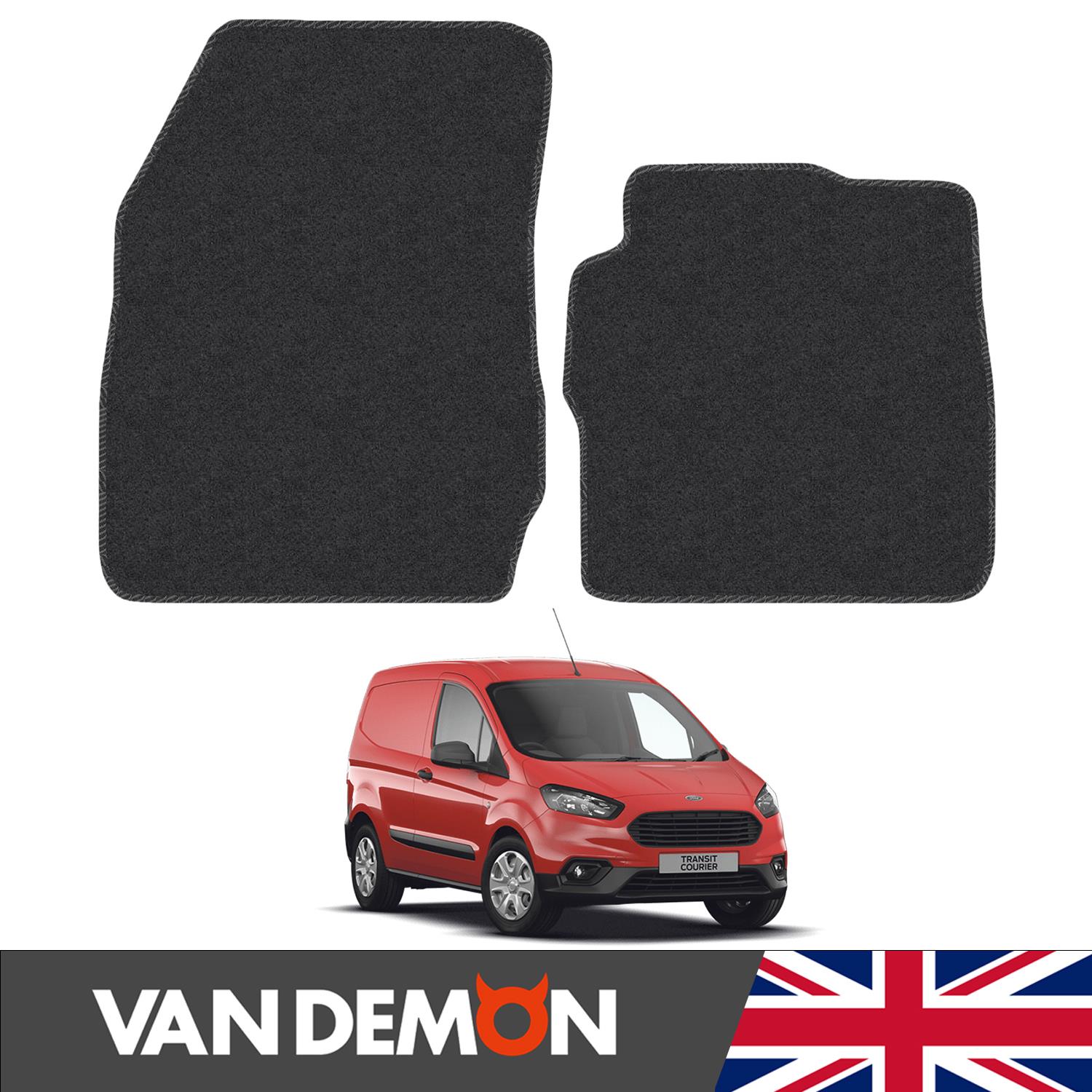 Ford Transit Courier 2014-Onwards Van Floor Mats Carpet Tailored Fit 2pcs Set - Picture 13 of 37