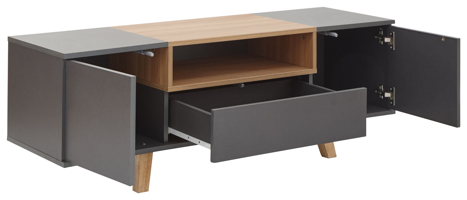 Modena Living Room Furniture Coffee Lamp Table TV Cabinet Slate Grey 