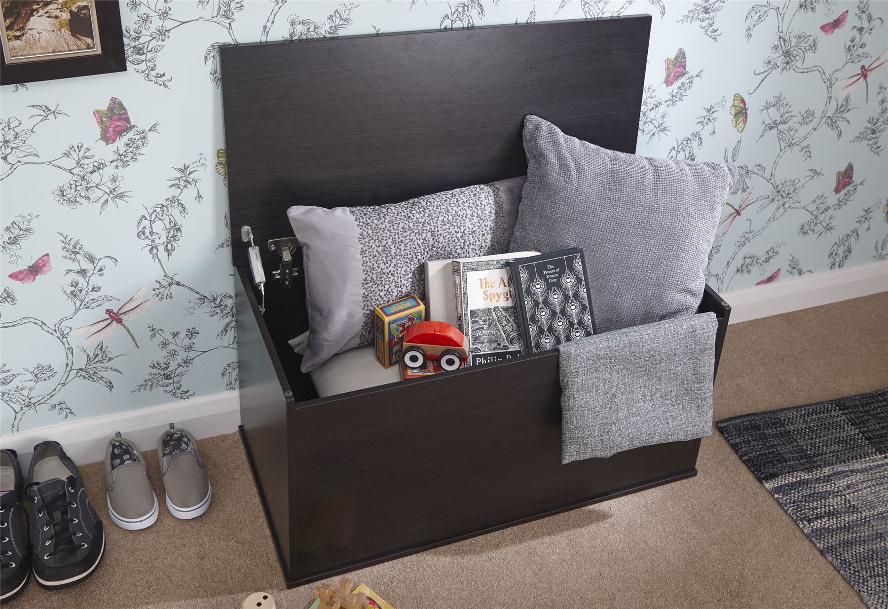 White Oak Walnut Bedding Box Espresso Panama Ottoman Storage Bench