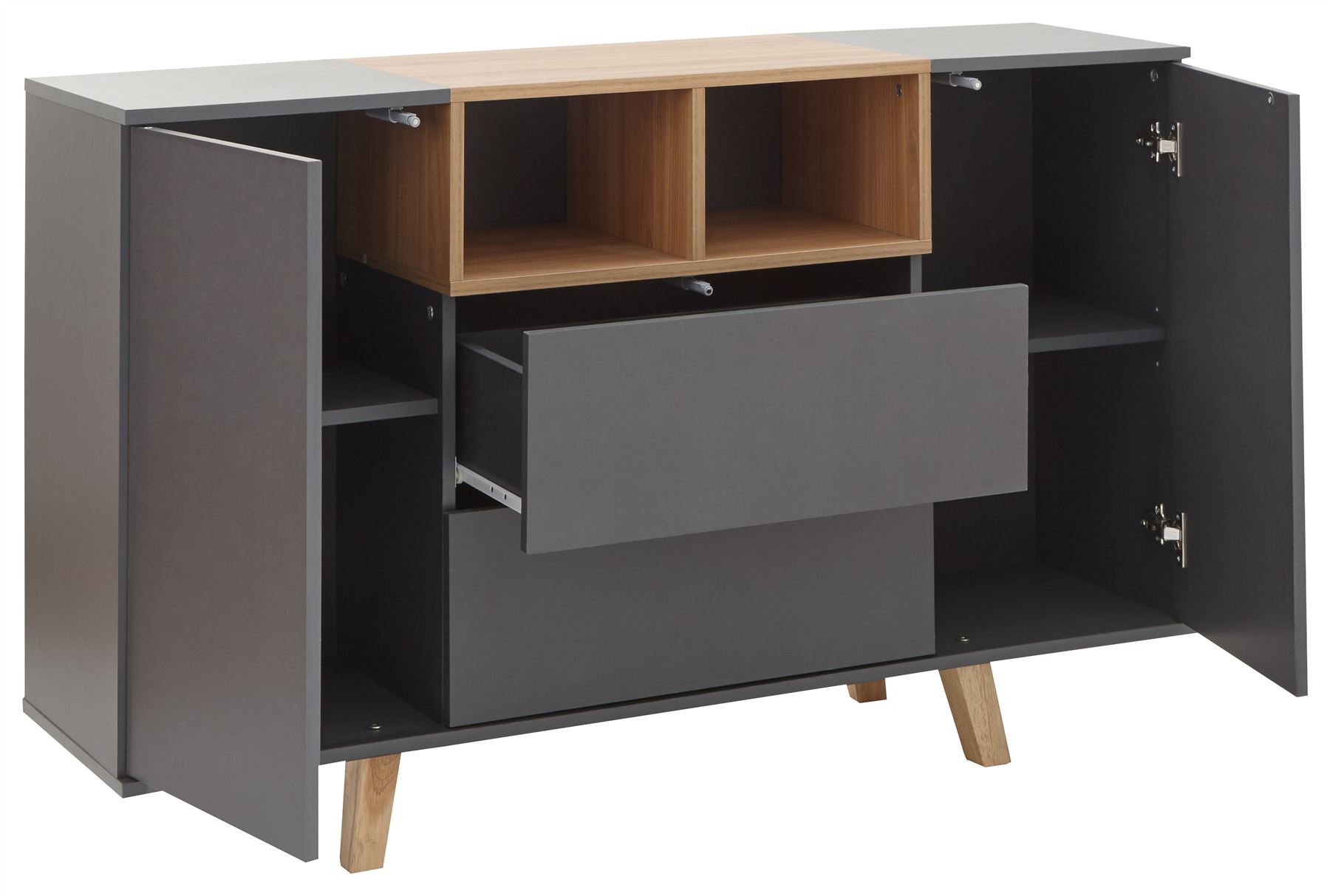 Modena Living Room Furniture Coffee Lamp Table TV Cabinet Slate Grey 