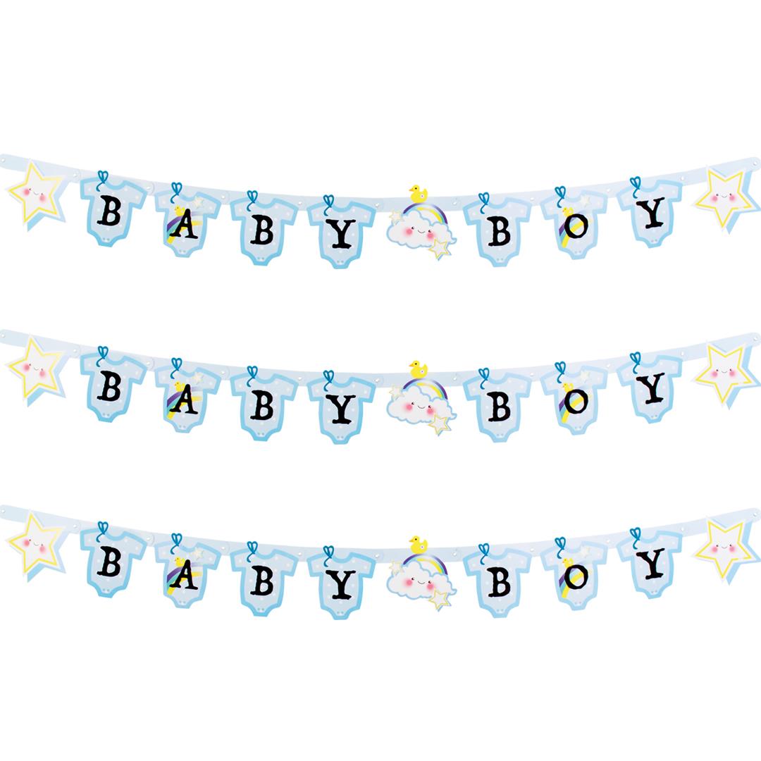 Baby Boy New Birth Banner Bunting Garland 155cm Party Decoration
