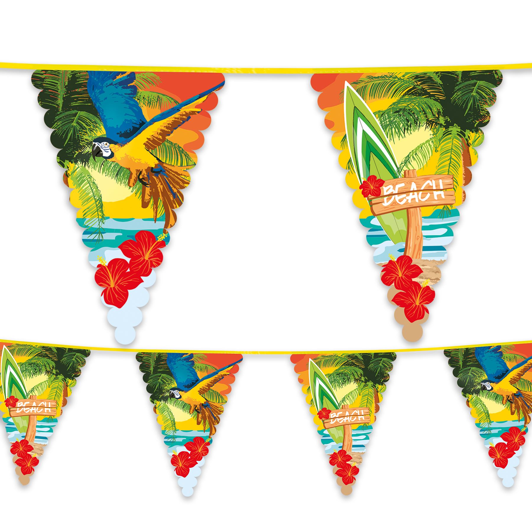 6m Long Giant Toucan Pennant Flag Bunting Hawaiian Party Decoration 20ft New