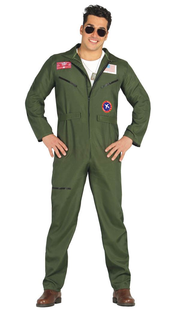 ADULTO MEN/'S TOP GUN Tuta Mimetica da Caccia Pilota Costume