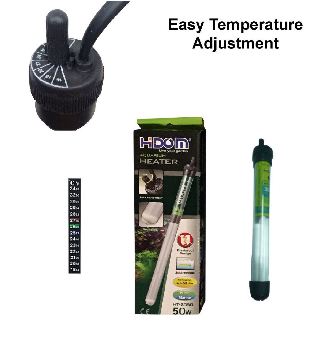 Hidom Aquarium Heater Submersible Fish Tank Thermostat + FREE