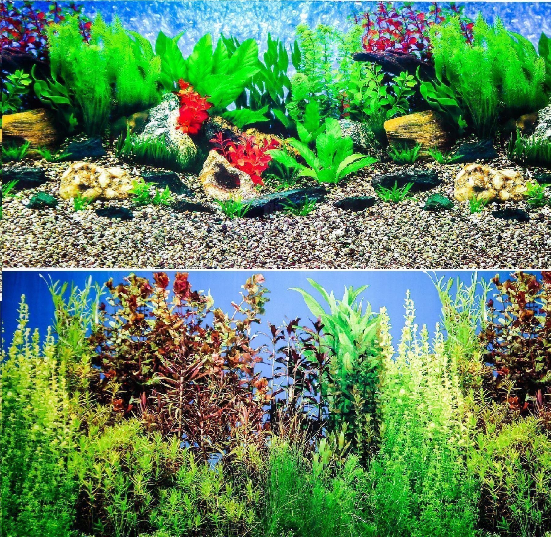 Aquarium Fish Tank Background Double Sided 24" / 60cm High - 2 to 10 FT ...