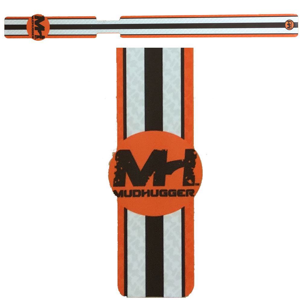 Mudhugger MTB Avant Garde-boue Decal Autocollant-Shorty-orange blanc