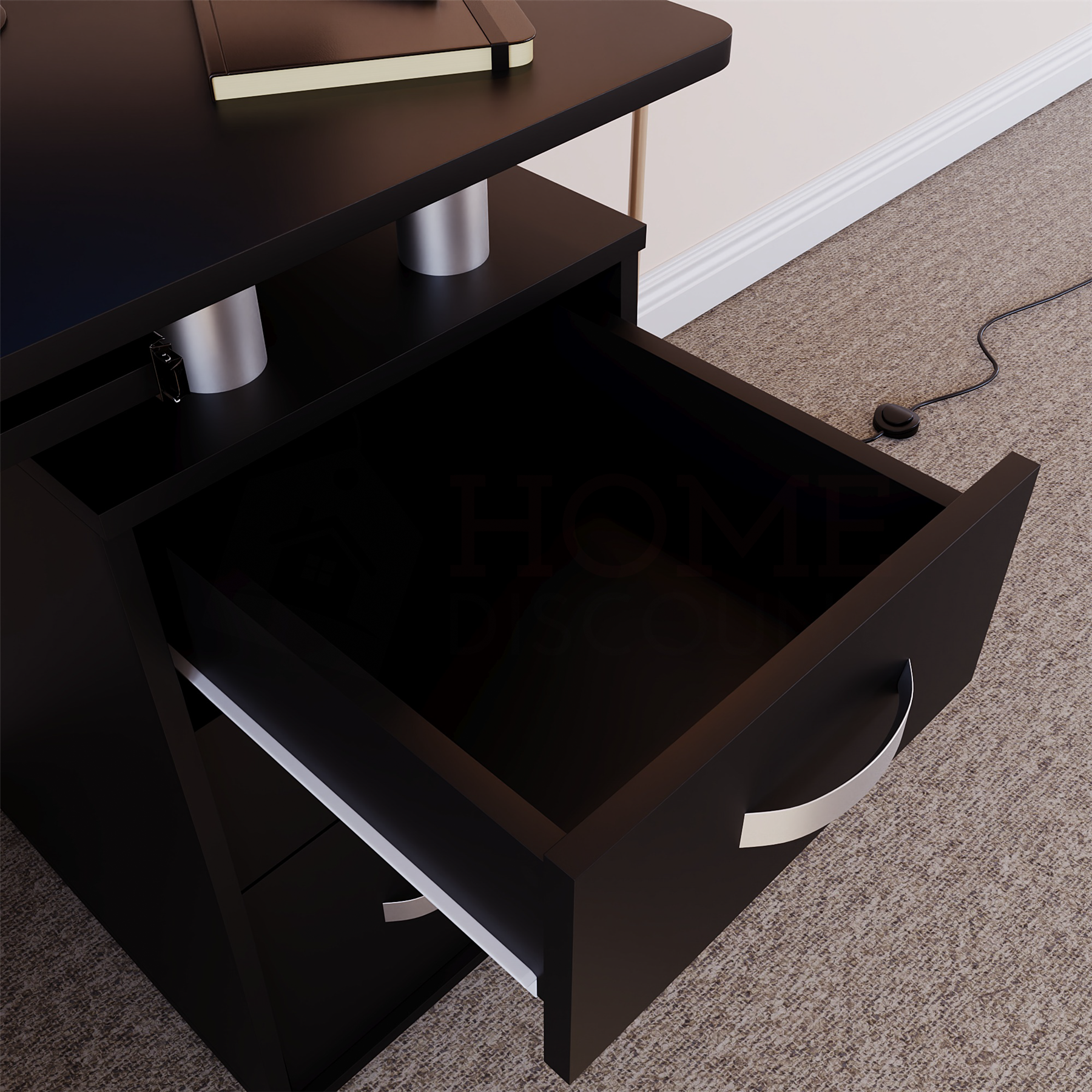 3 Drawer Computer Desk Home Office Work Study PC Laptop Workstation Table - Picture 8 of 28