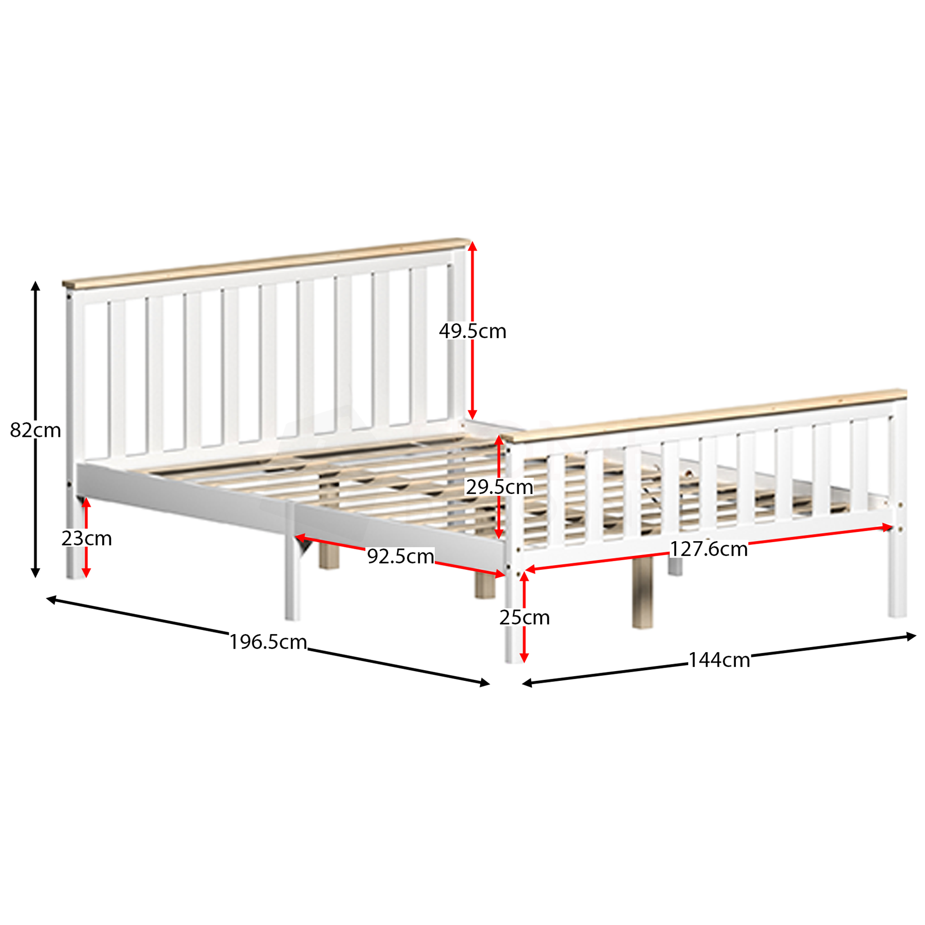 Wood Bed Single Double King Size 3ft 4ft6 5ft Solid Frame Mattress White Pine - Picture 34 of 67