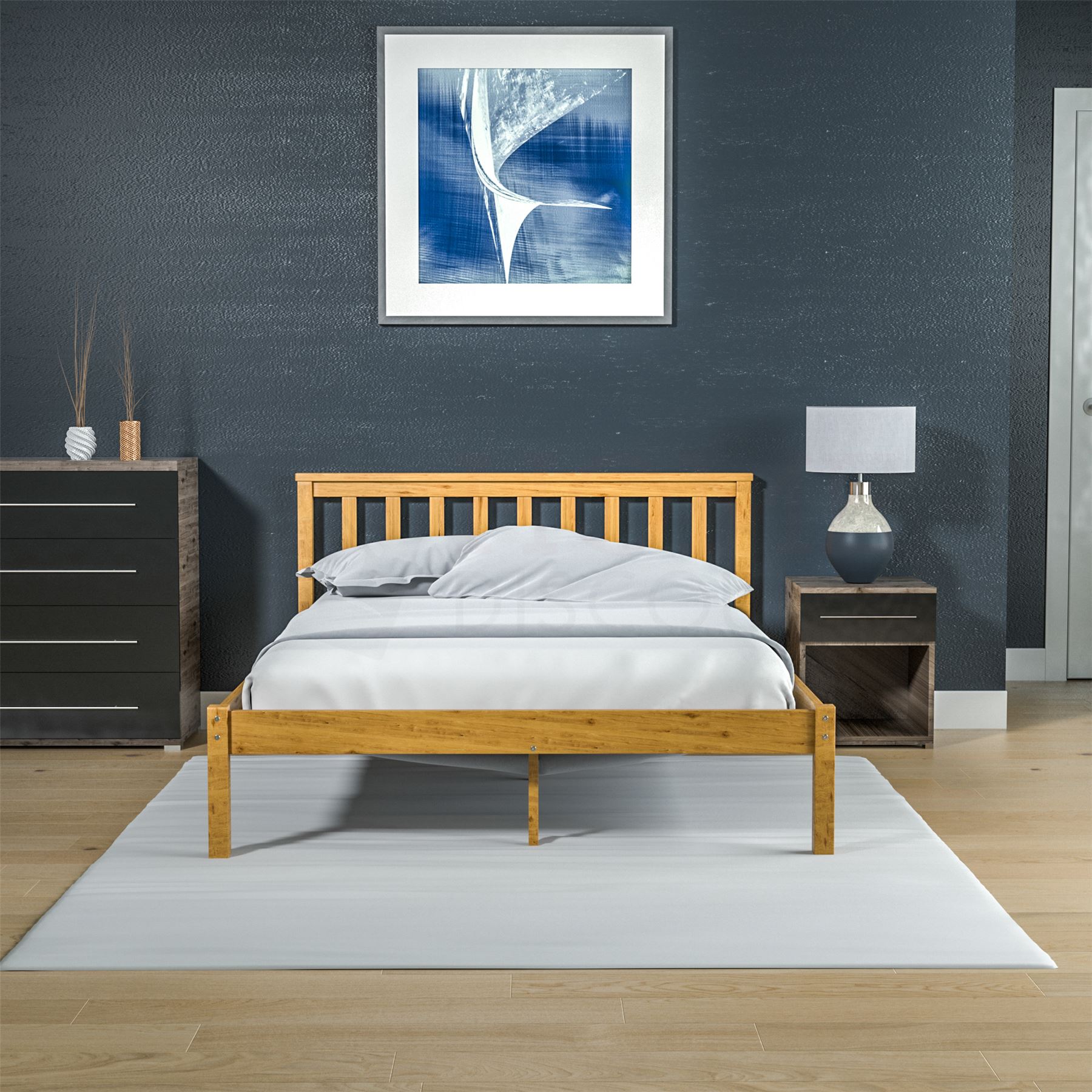 Wood Bed Sydney Single Double King Size 3ft 4ft6 5ft Frame Mattress