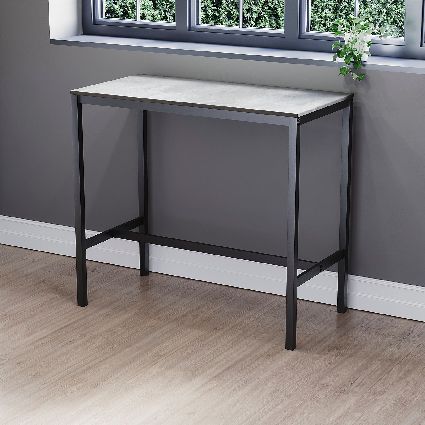 Wooden Bar Table & Stool Set 2 Seater Chair Industrial Kitchen Dining Room - Picture 15 of 37