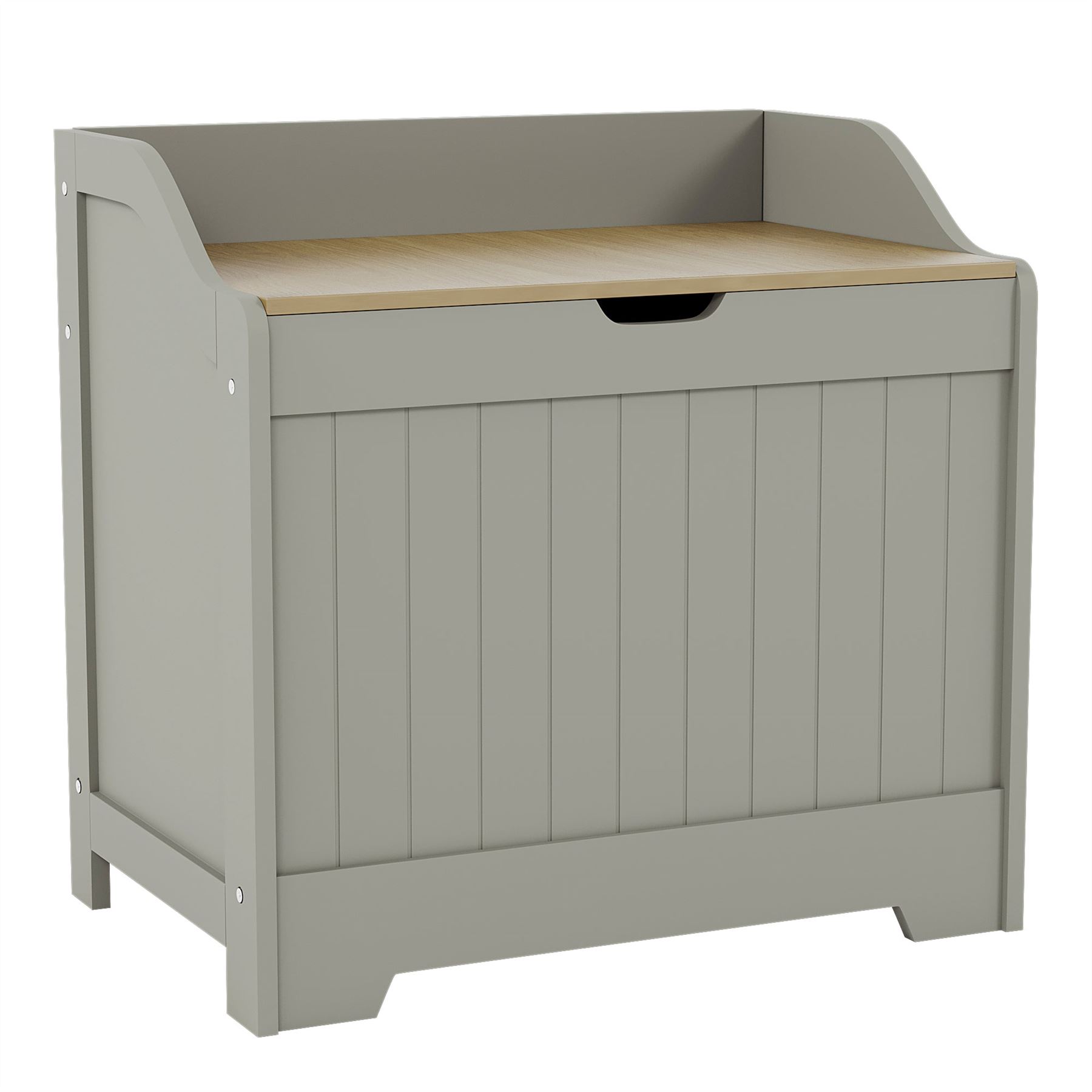Bathroom Laundry Chest Storage Ottoman Hamper Cabinet Box MDF Wood Basket Bin - Picture 10 of 25