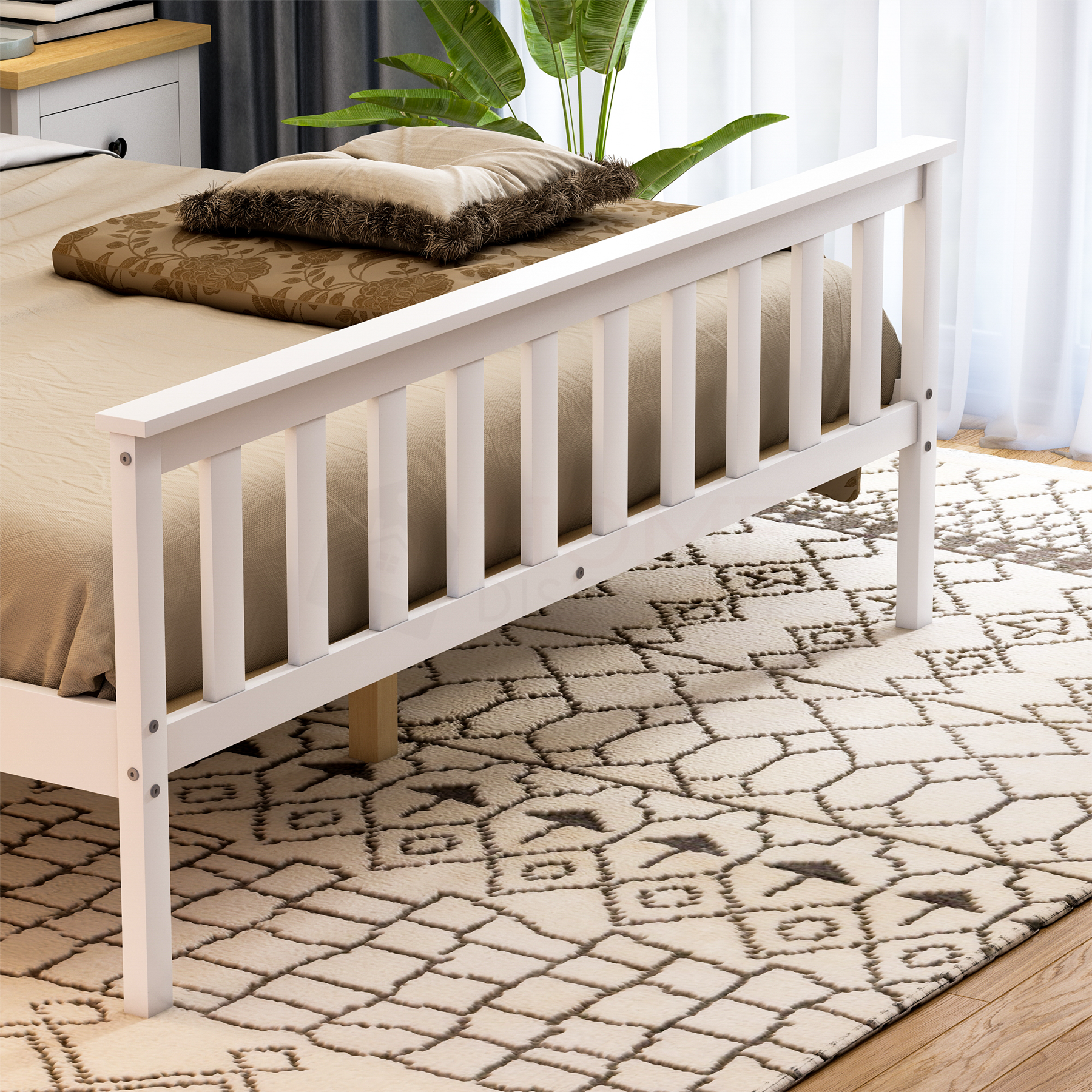 Wood Bed Single Double King Size 3ft 4ft6 5ft Solid Frame Mattress White Pine - Picture 23 of 67