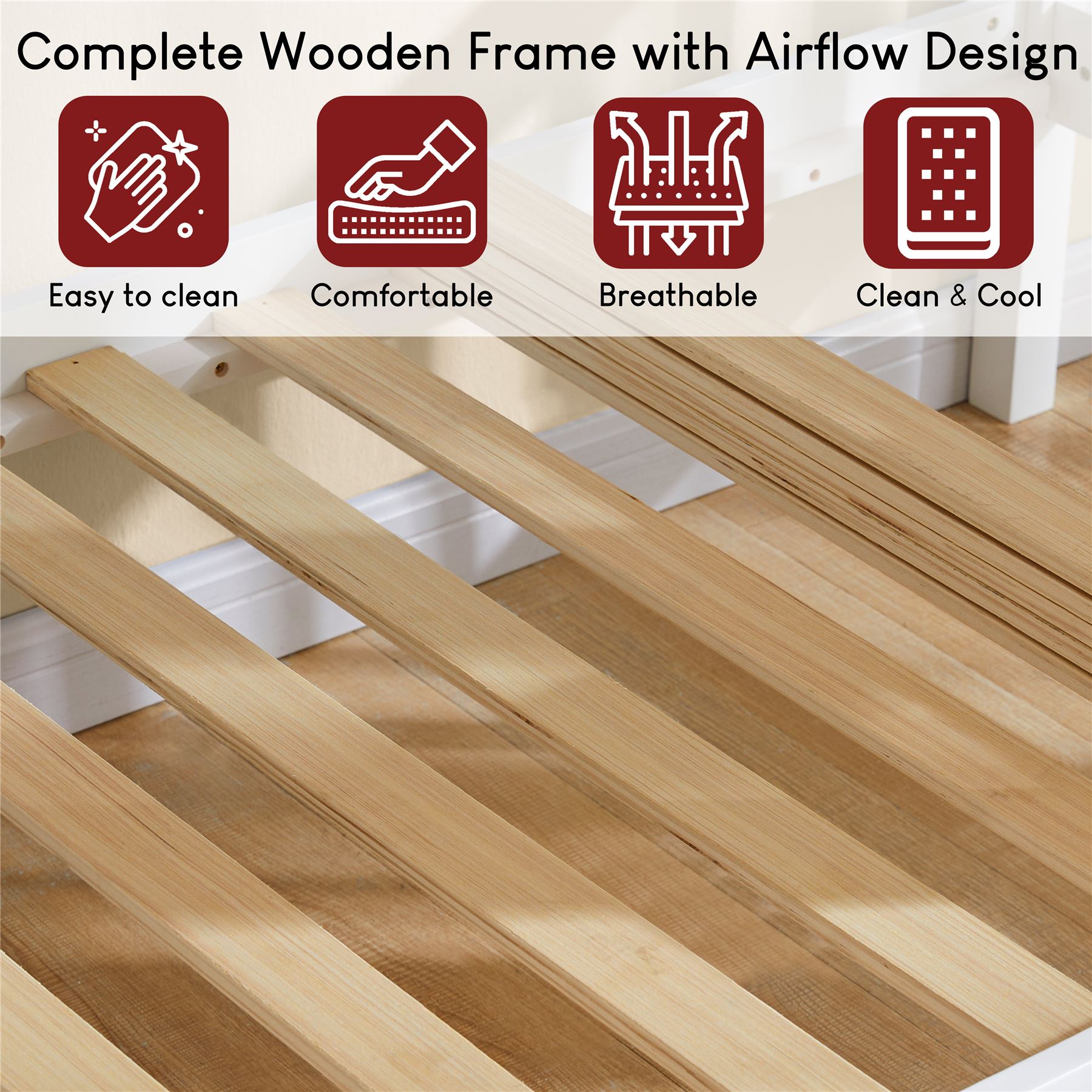 Bunk Bed High Sleeper Solid Pine Wood Frame Slats Childrens Kids Single 3FT - Picture 16 of 18
