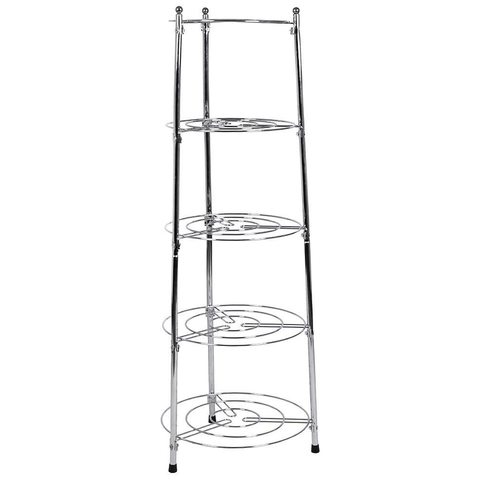 Pan Stand Five Tier Kitchen Pan Stand Saucepan Pot Rack Holder Chrome