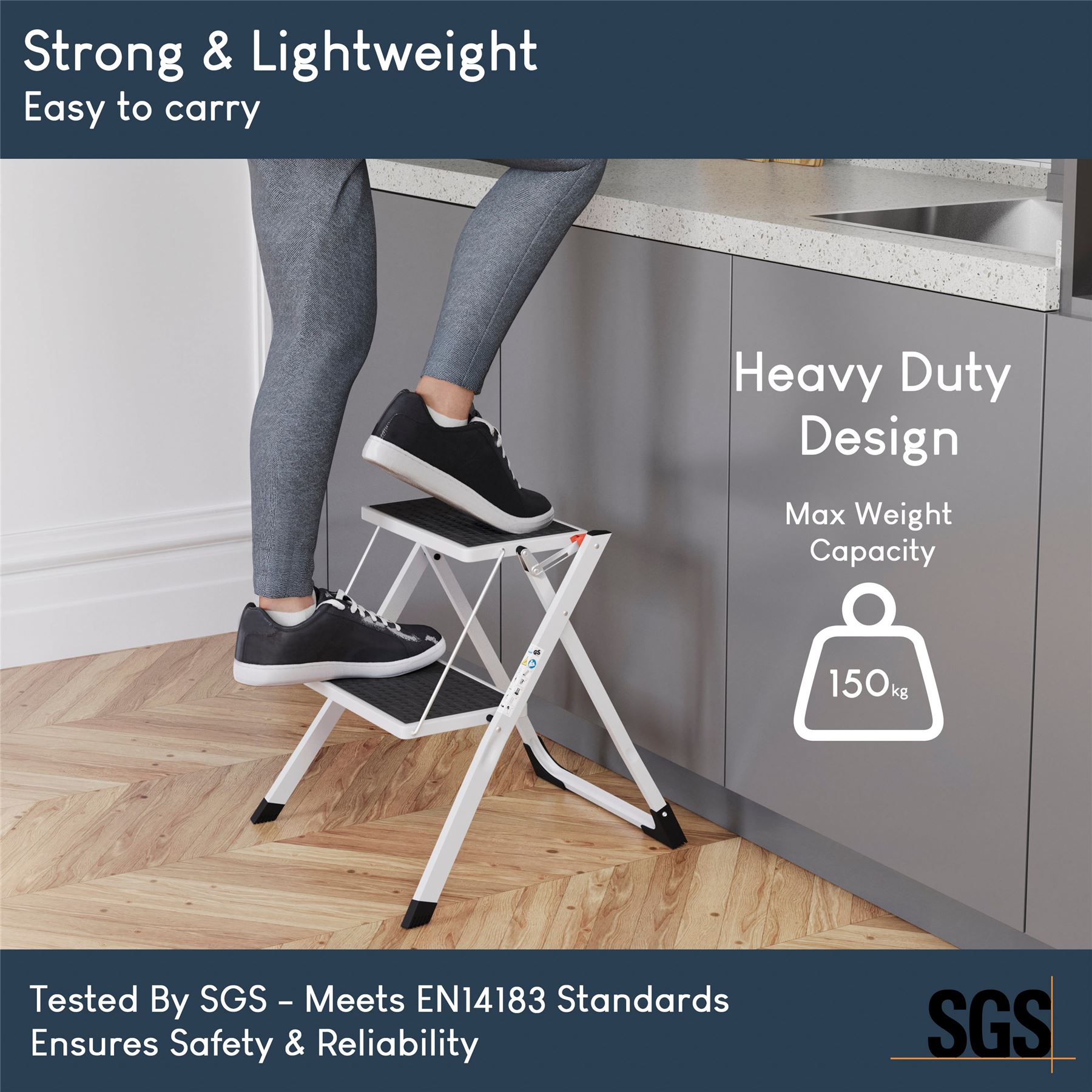 2 3 4 Step Ladder Folding Portable Compact Heavy Duty Iron Anti-Slip Mat Stool - Picture 22 of 69