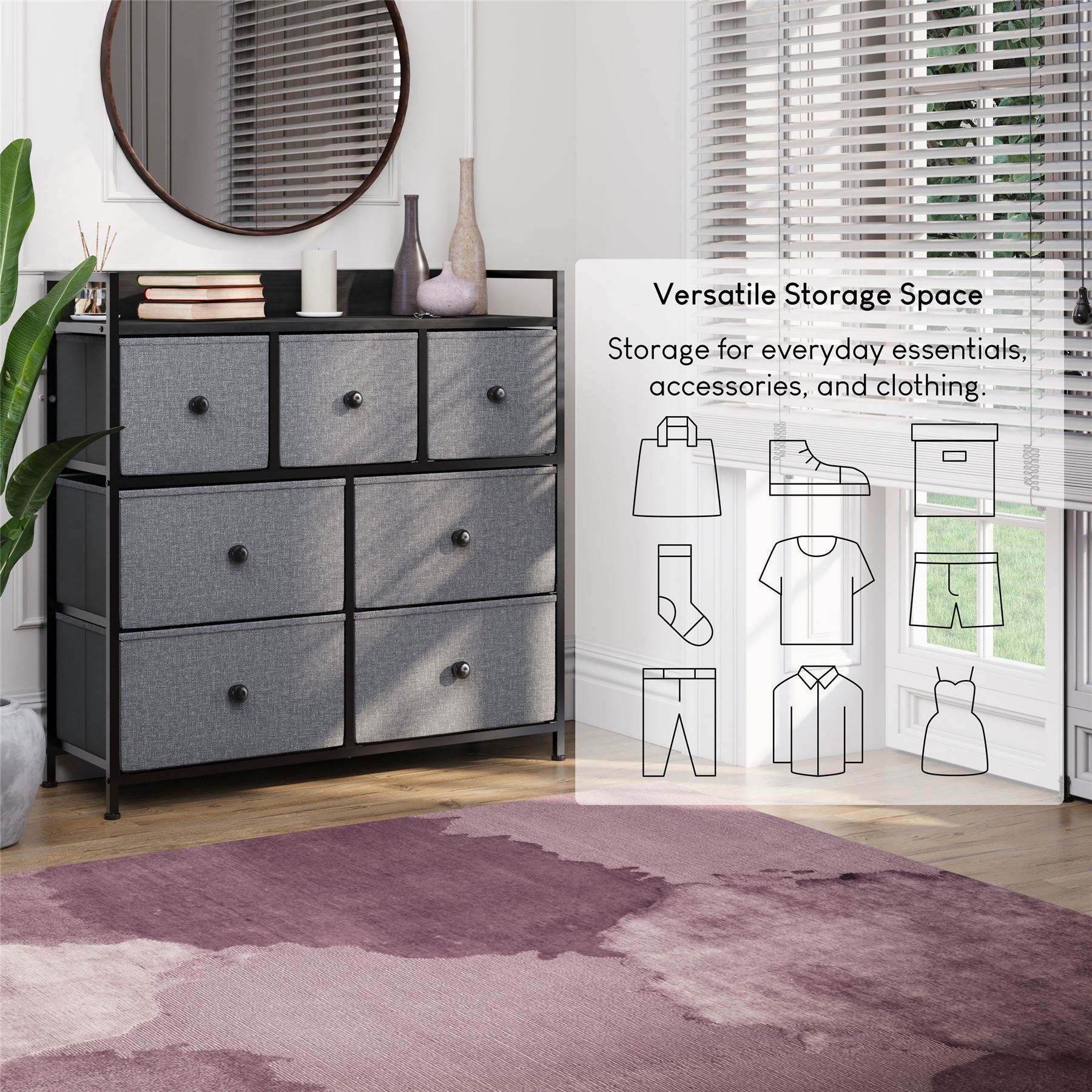 Vida Designs Stoff Kommode Aufbewahrungsschrank Schlafzimmer Flur 'UKFR' - Bild 127 von 193