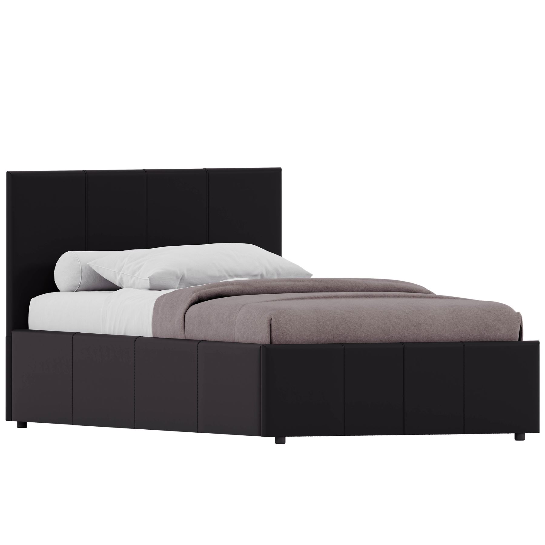 Ottoman Storage Bed Gas Lift Double King Size Leather Bed Slatted Base Headboard - Picture 86 of 137