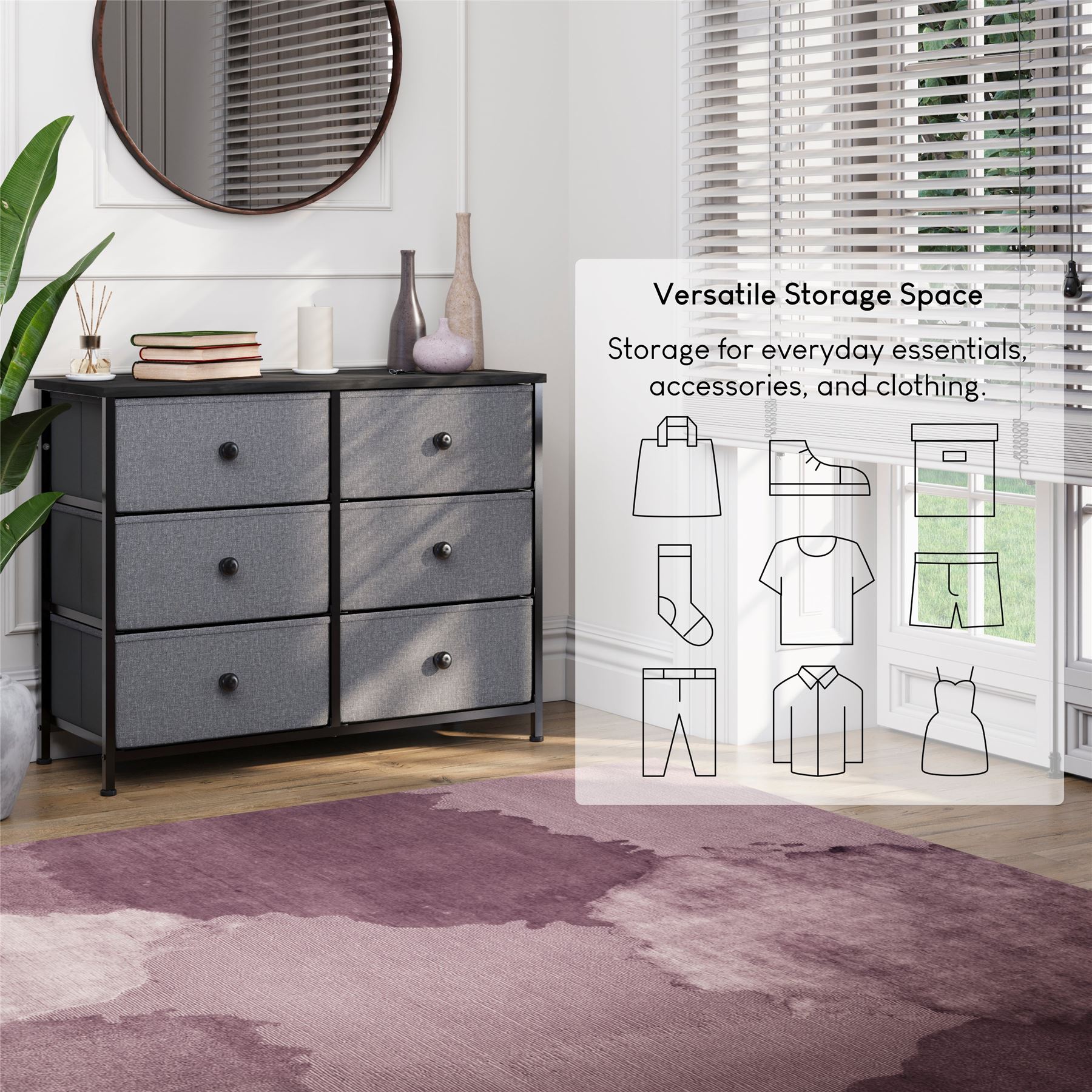 Vida Designs Stoff Kommode Aufbewahrungsschrank Schlafzimmer Flur 'UKFR' - Bild 99 von 193