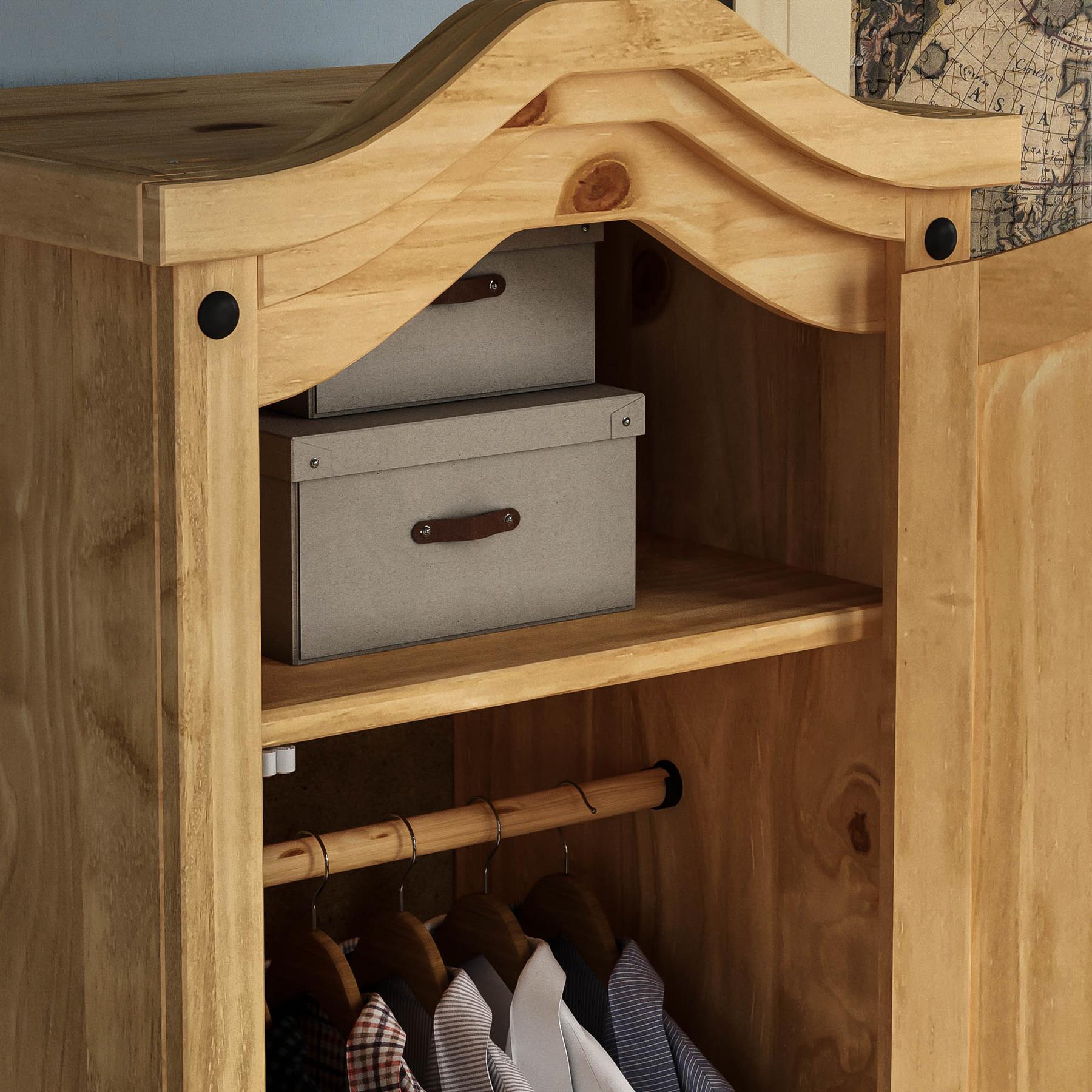 Corona Chest of Drawers Wardrobe Bed Mexican Solid Waxed Pine Bedroom Furniture - Picture 103 of 129