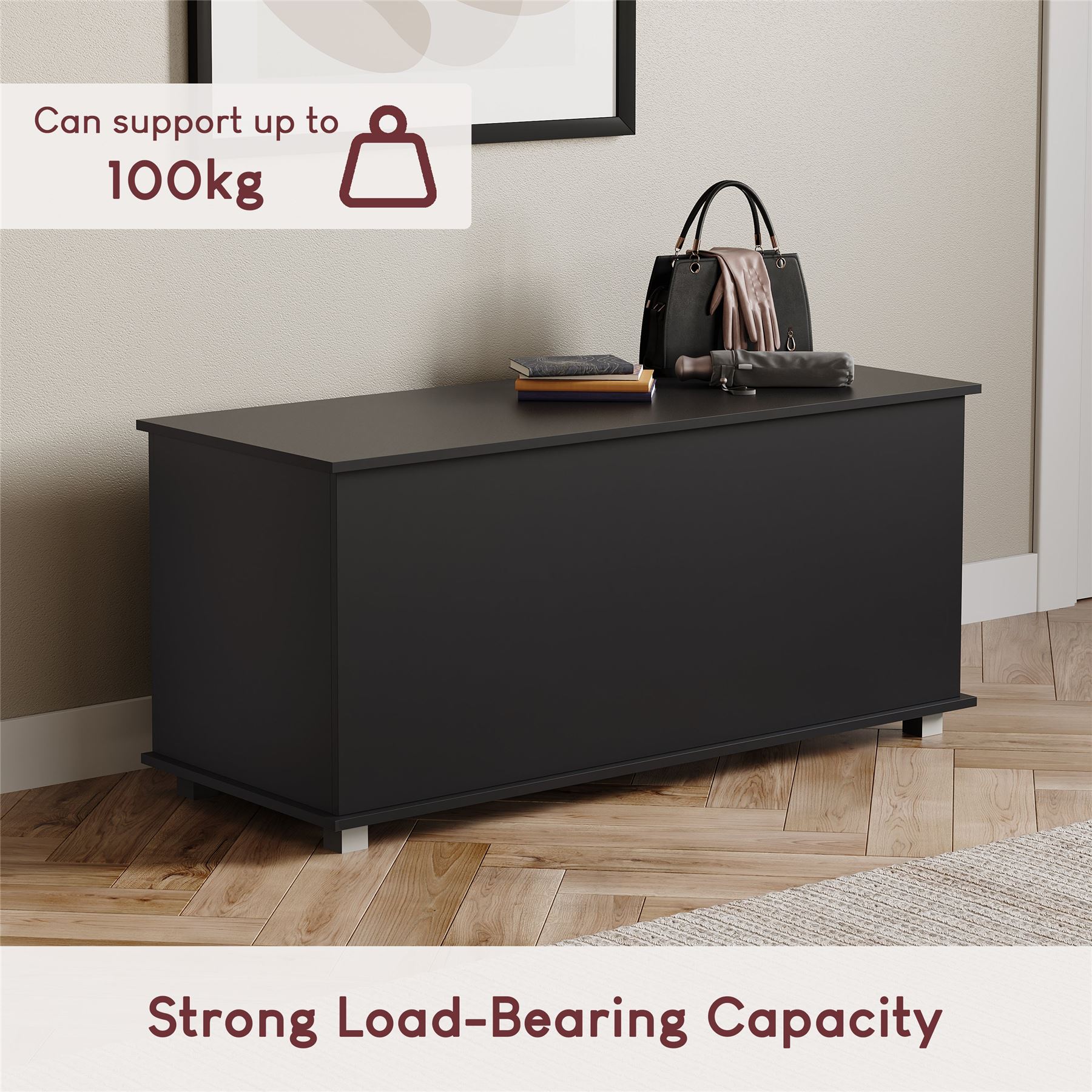 Wooden Toy Box Large Storage Ottoman Kids Toys Childrens Nursery Bedroom Chest - Picture 9 of 33