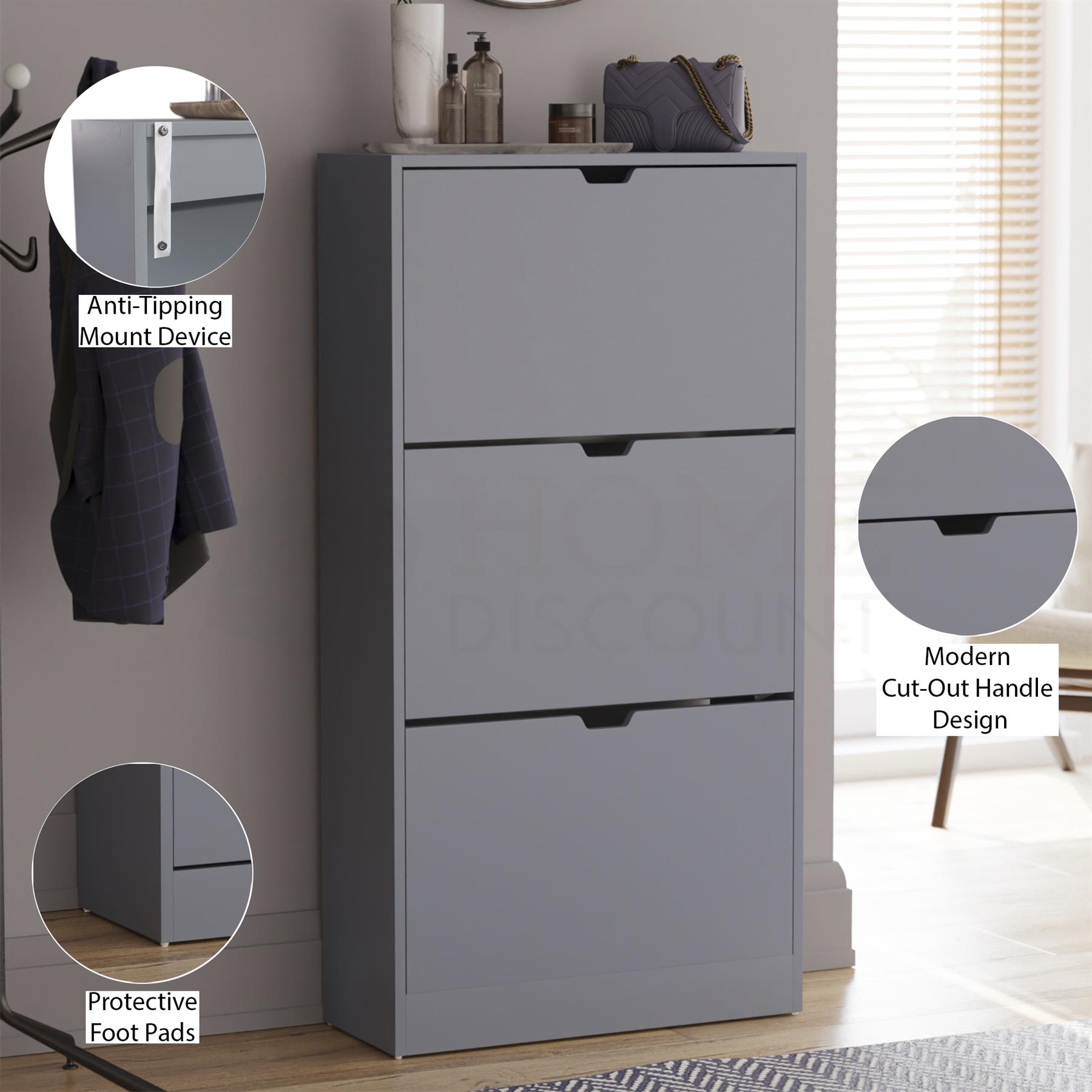 Shoe Rack Shoes Storage Cabinet Wooden Cupboard 2 3 Drawer Organiser 100% FSC - Picture 44 of 61