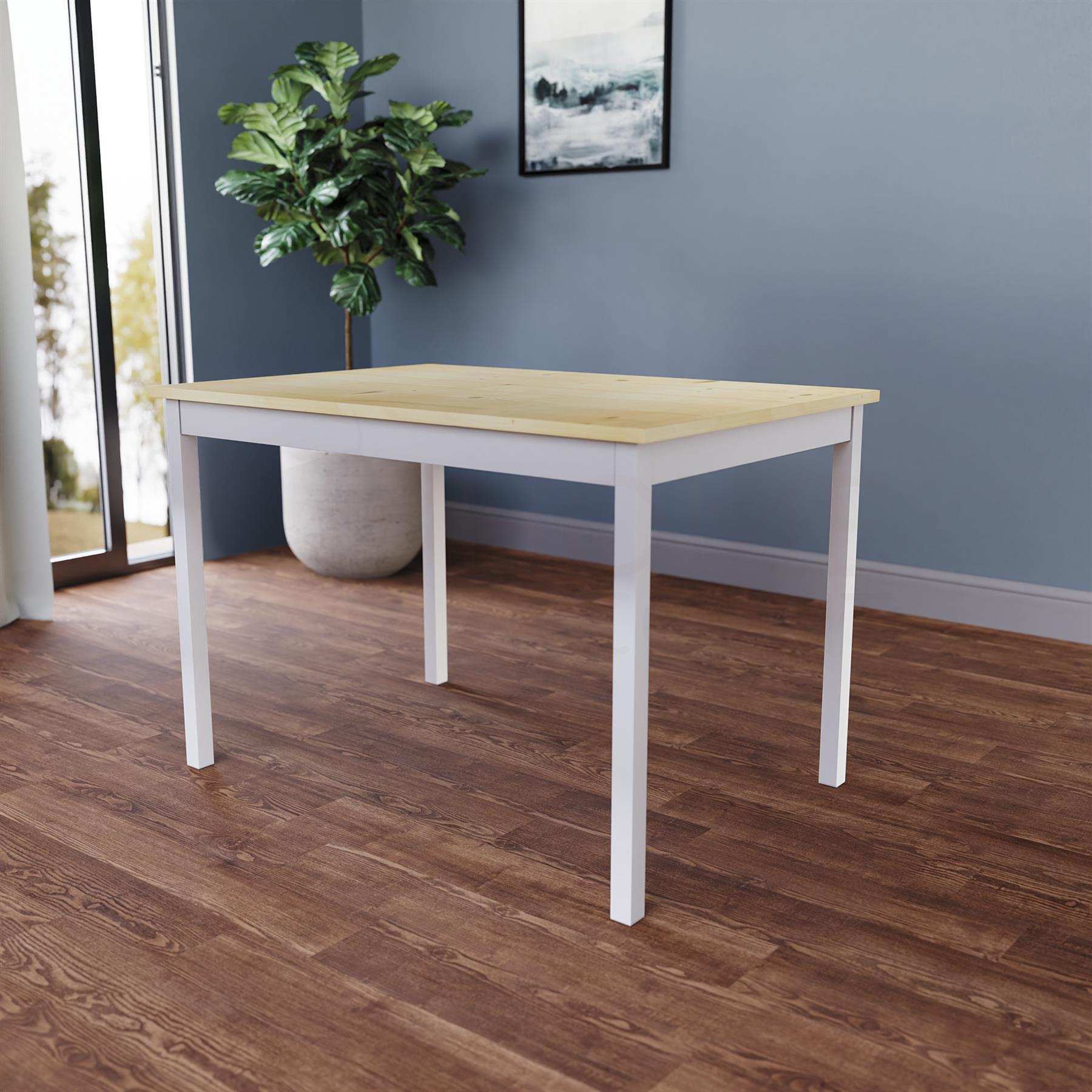Solid Wood Dining Table and 2 4 Chairs Set Home Kitchen Furniture 3 Colours - Picture 47 of 73