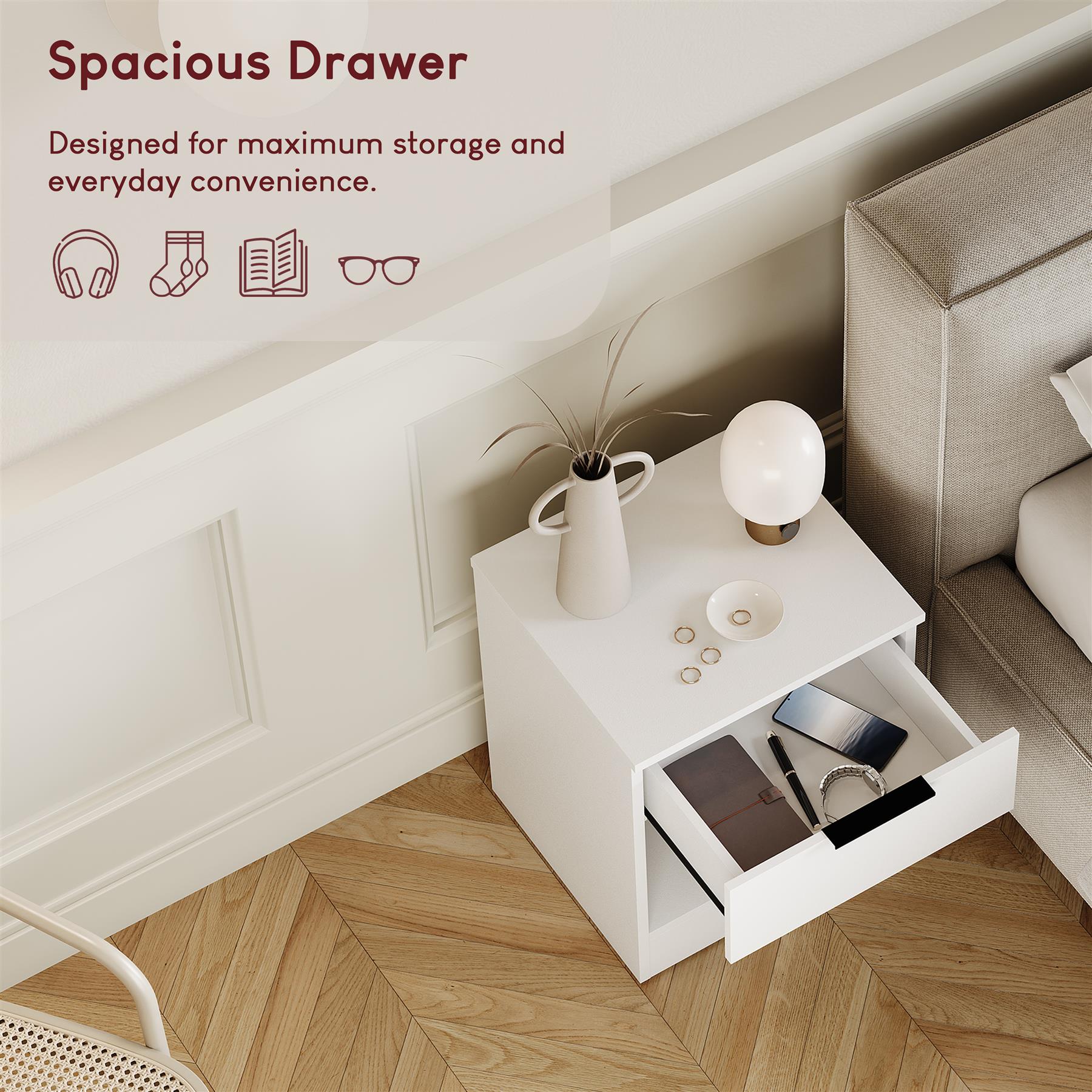 Modern Style Bedroom Chest of Drawers Large Mirrored Wardrobes Furniture Storage - Produktbild 3