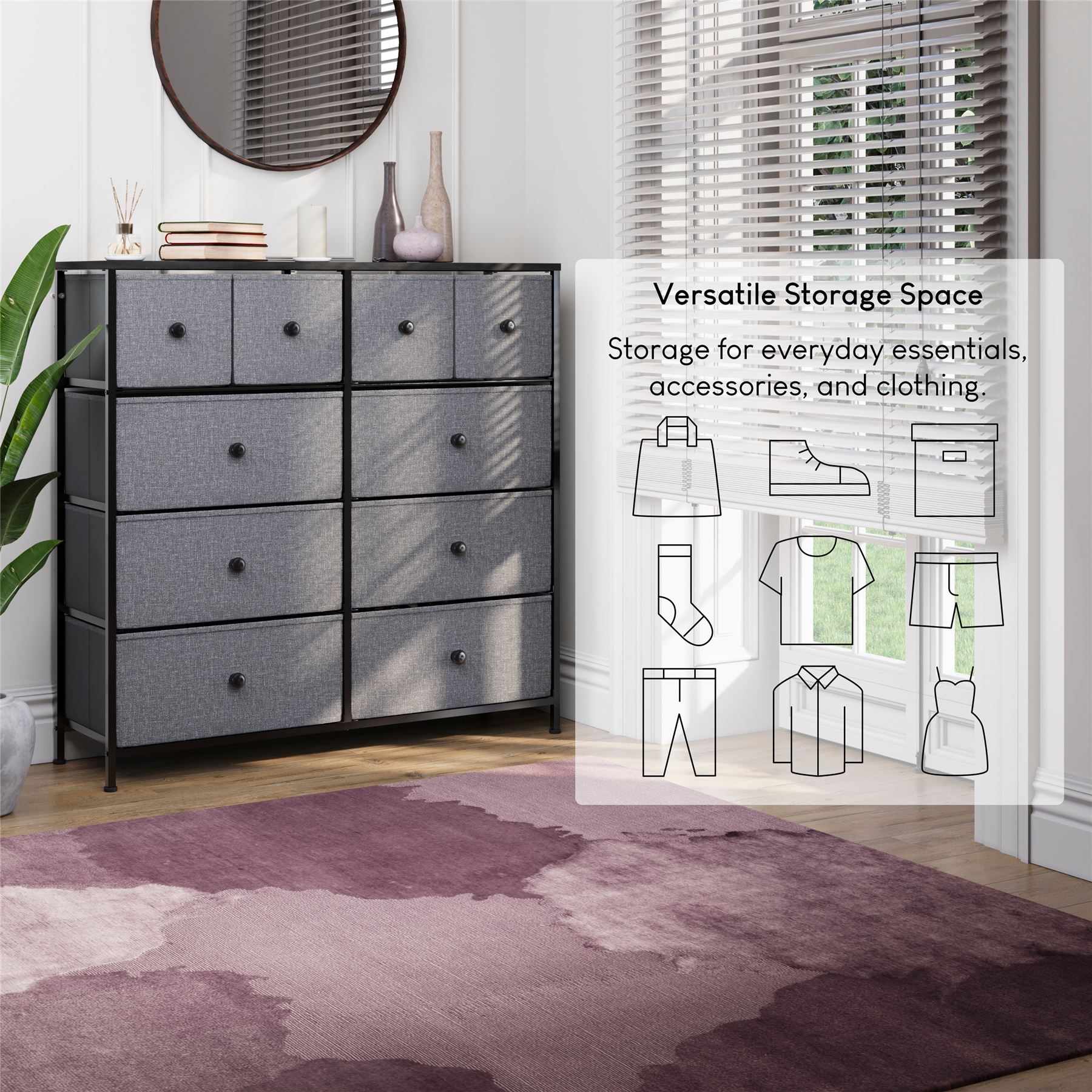 Vida Designs Stoff Kommode Aufbewahrungsschrank Schlafzimmer Flur 'UKFR' - Bild 180 von 193