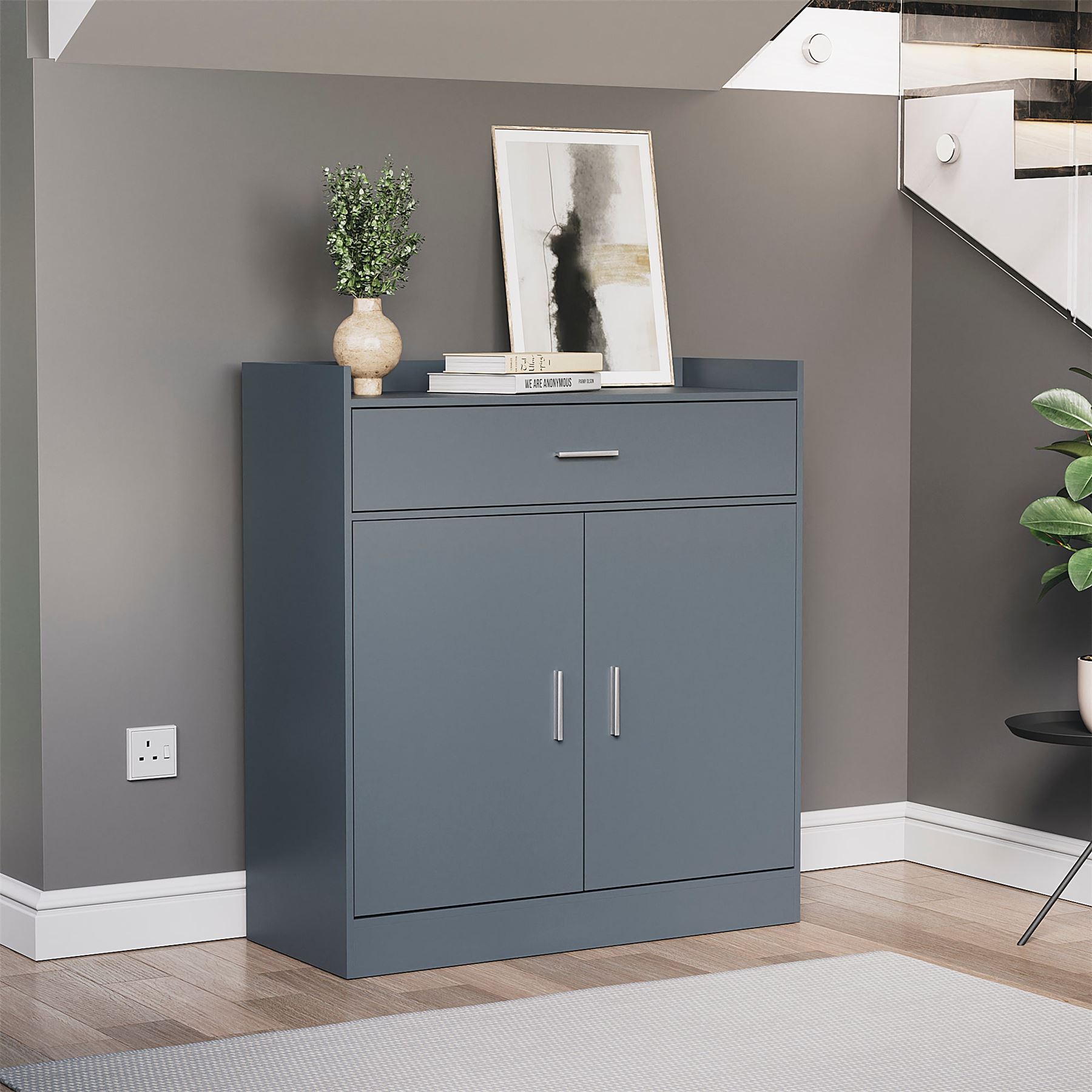 Vida Designs Dalby Shoe Storage Cabinet 2 Door 1 Drawer Shoe Rack Cupboard - Picture 12 of 37