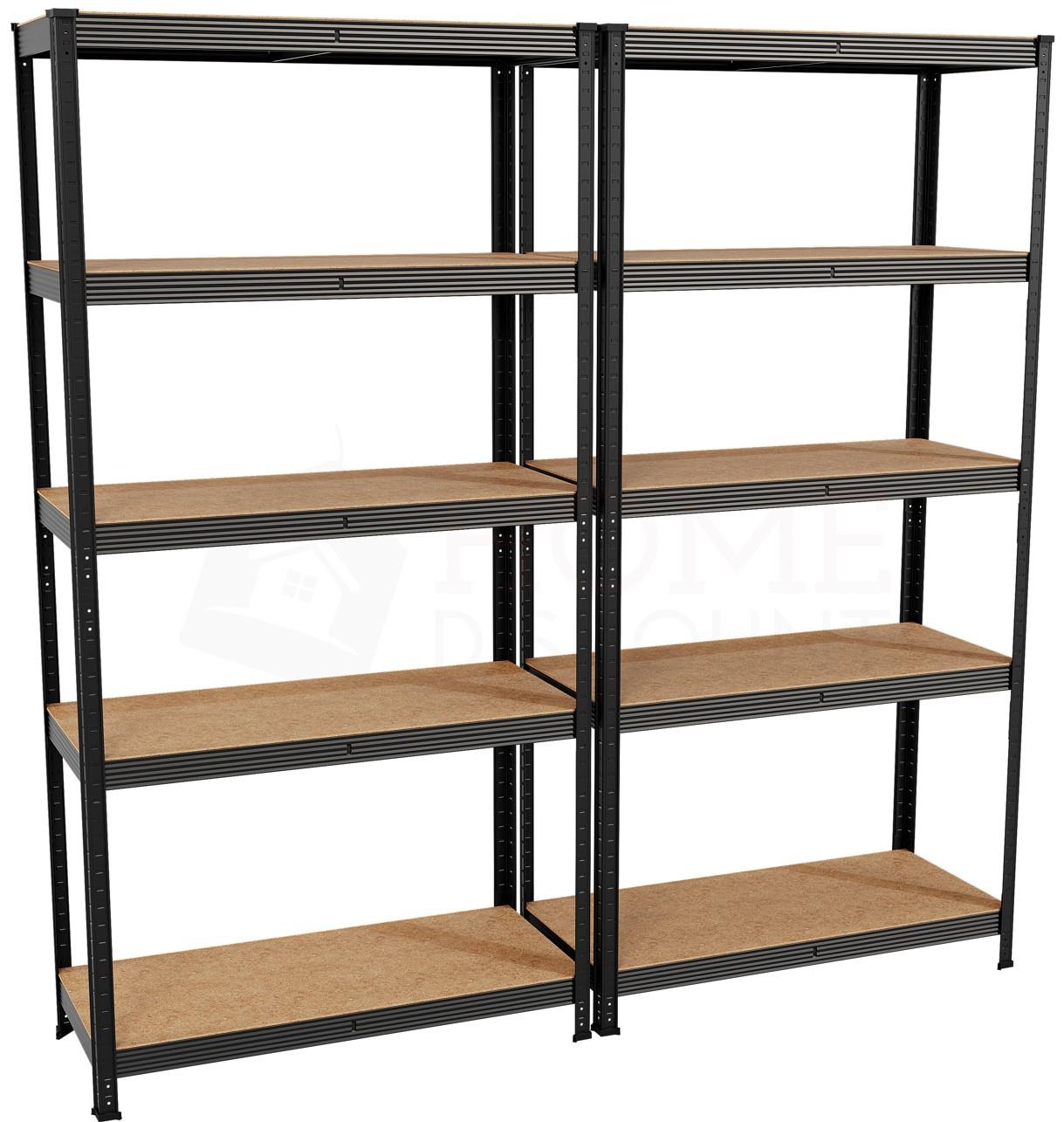 Heavy Duty Garage Shelving 5 Tier Racking Storage Garage Black - Picture 2 of 28