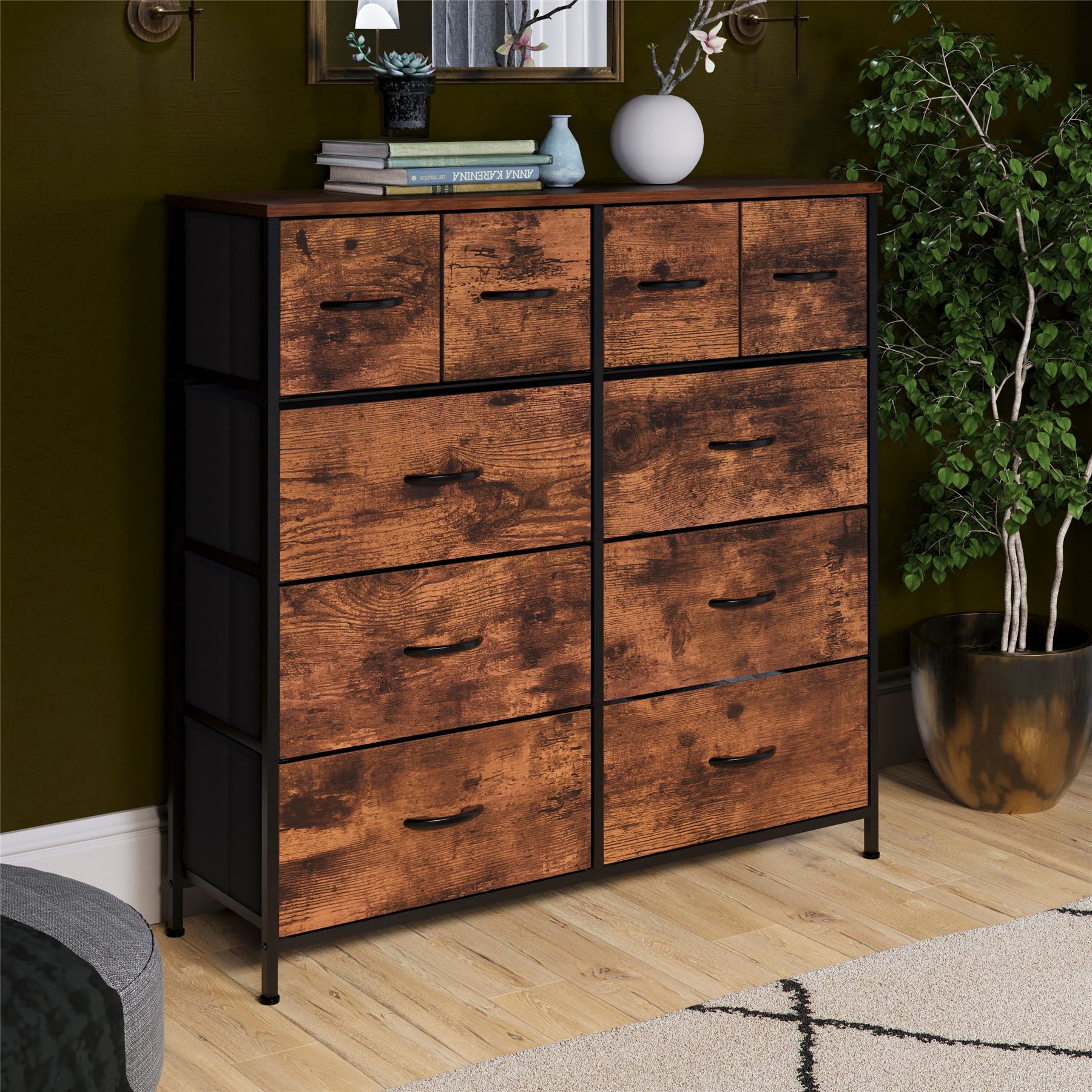 Moderne Stoff Kommode Aufbewahrung Organizer Schlafzimmer Möbel "UKFR" - Bild 65 von 65