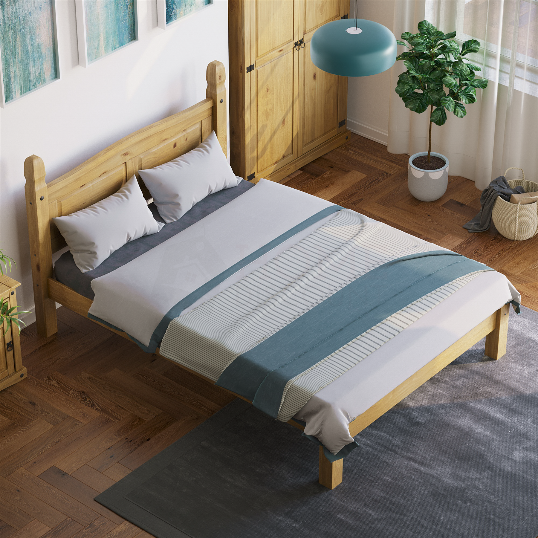 Corona Chest of Drawers Wardrobe Bed Mexican Solid Waxed Pine Bedroom Furniture - Picture 59 of 129
