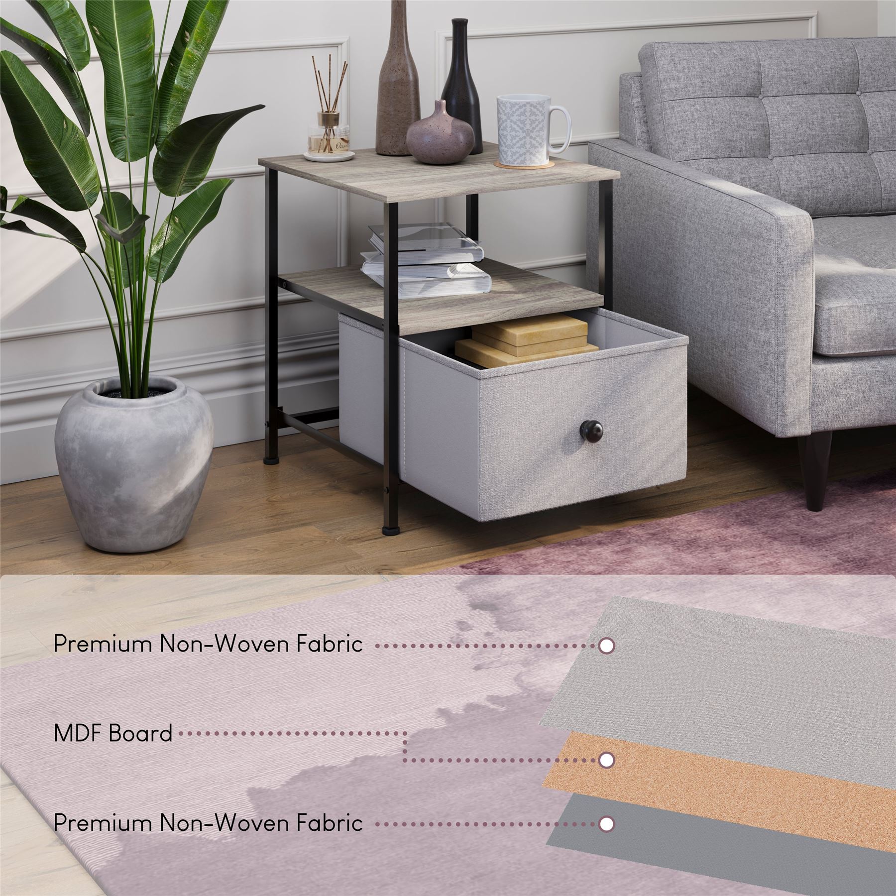 Vida Designs Stoff Kommode Aufbewahrungsschrank Schlafzimmer Flur 'UKFR' - Bild 7 von 193