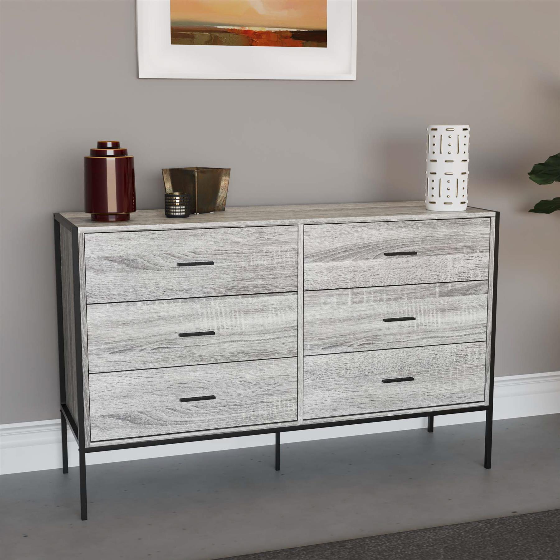Industrial Chest of Drawers Bedroom Furniture Bedside Chest 1 to 6 Drawers - Picture 56 of 61